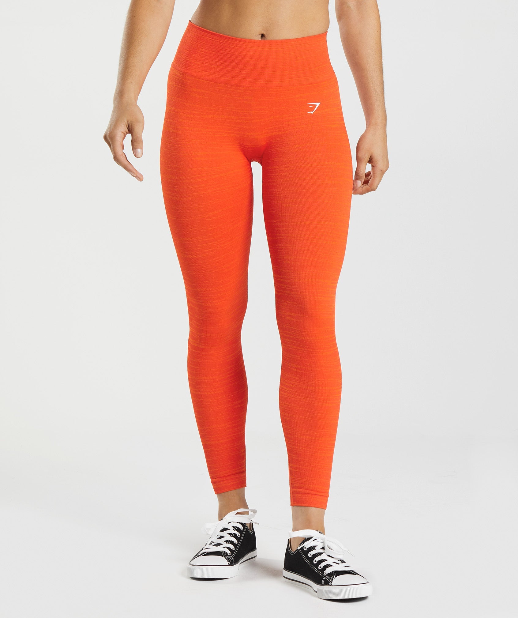 Gymshark Adapt Marl Seamless Leggings - Pepper Red/Zesty Orange