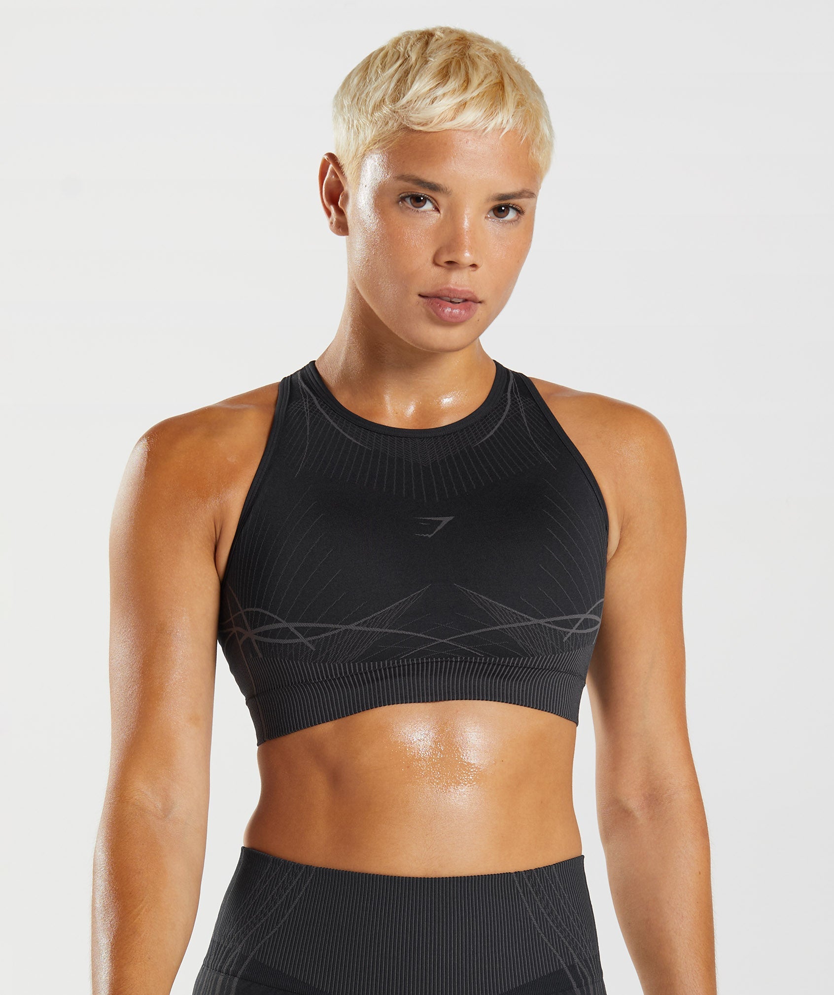 Gymshark Apex Seamless Sports Bra - Black/Onyx Grey