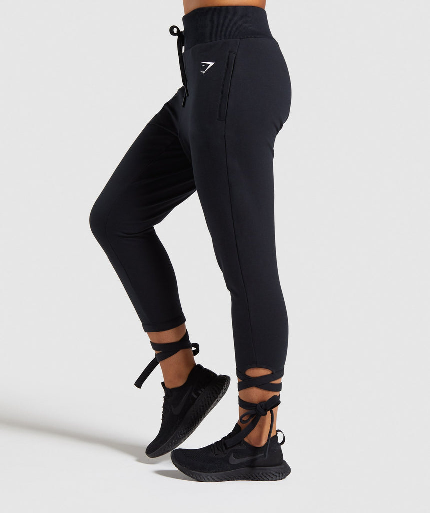 black high waisted jogger pants