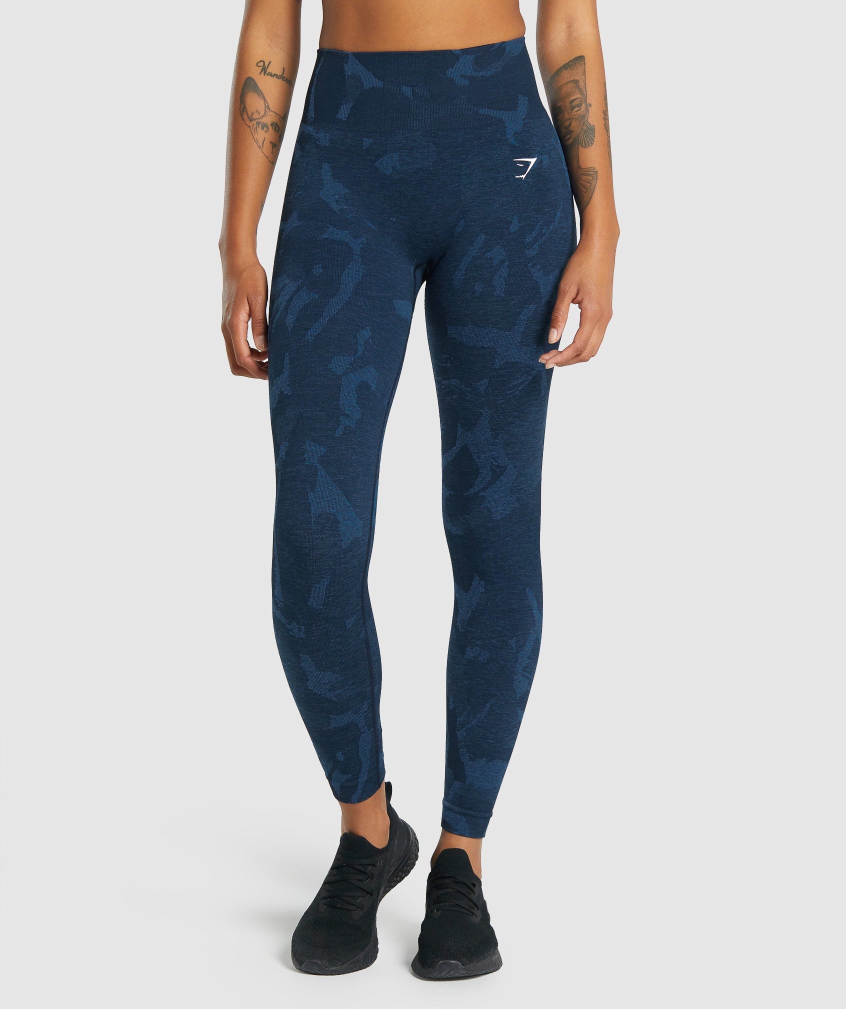 Gymshark Adapt Camo Seamless Leggings - Savanna, Navy