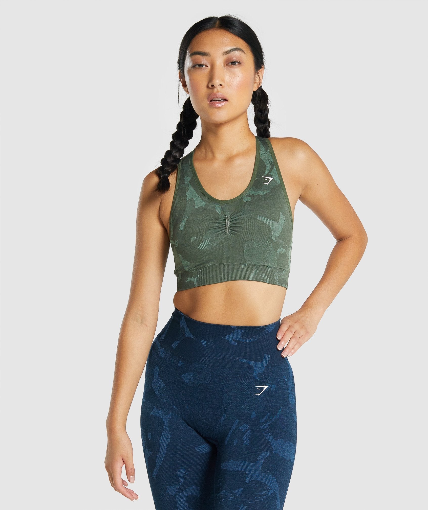 Activewear Seamless Sports Racer Back Crop Top - 253119