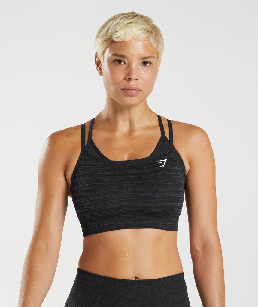 Gymshark Adapt Marl Seamless Sports Bra Blacksmokey Grey Gymshark 4339