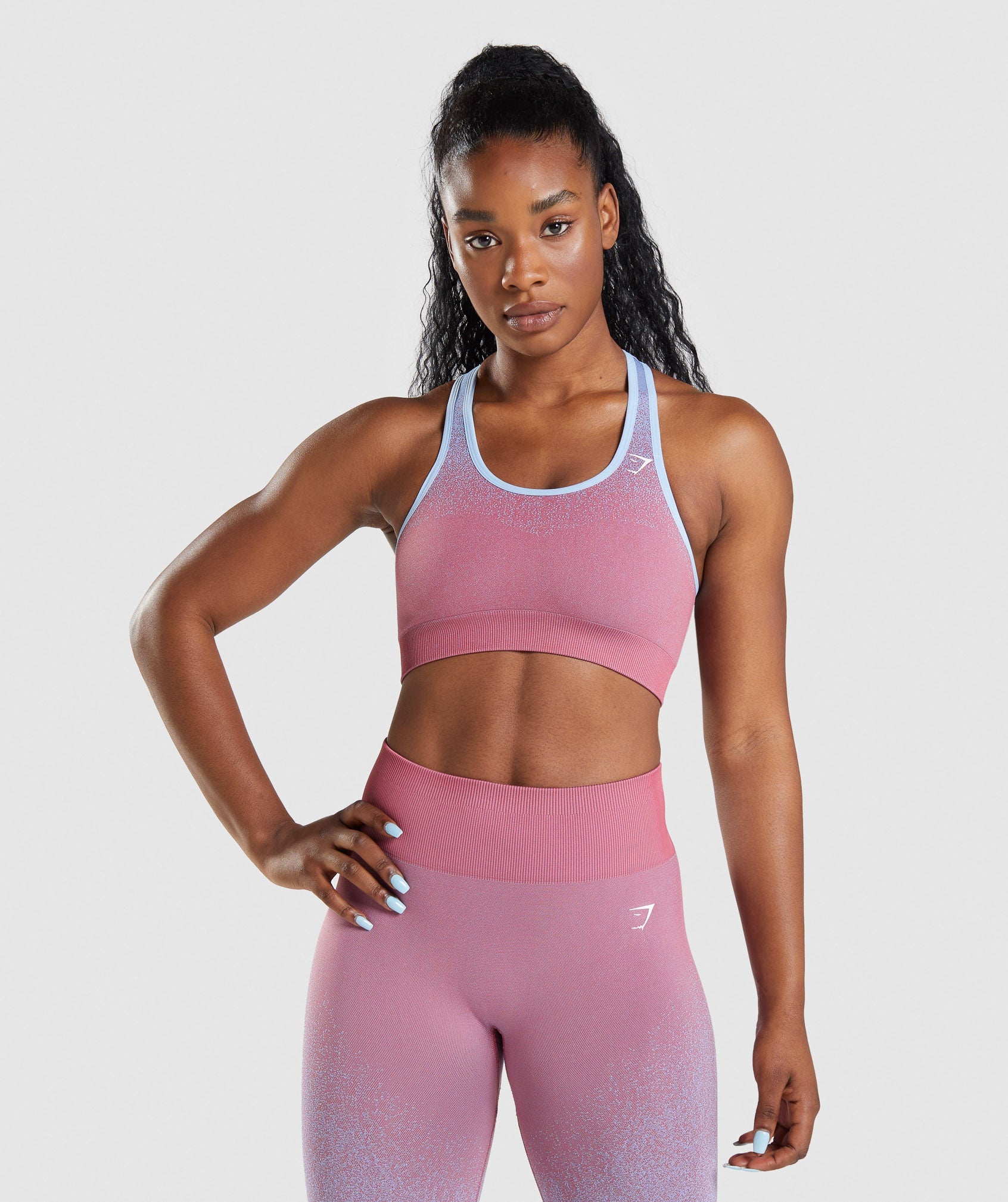 Gymshark Adapt Ombre Seamless Sports Bra - Rose Pink/Light Blue