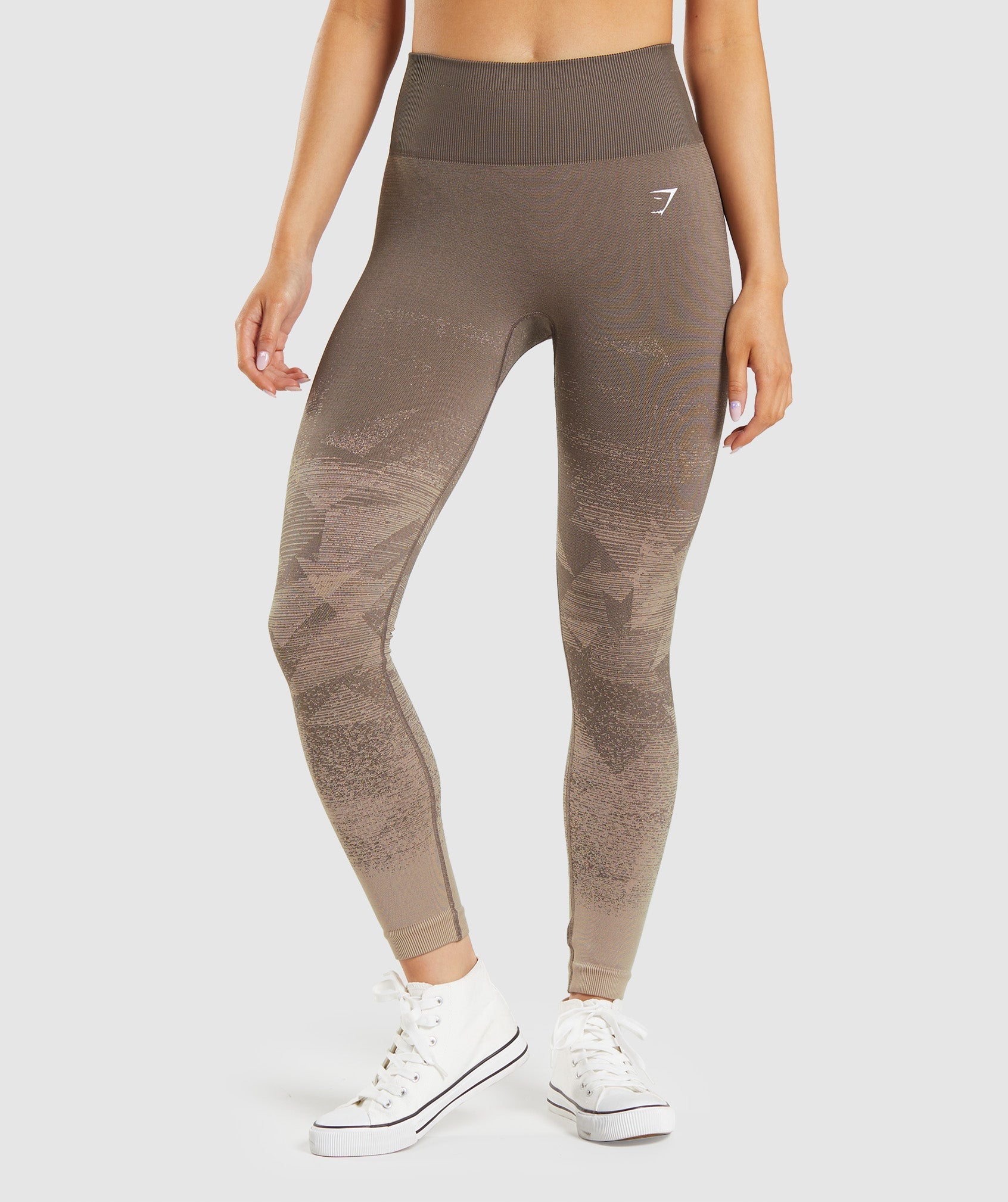 Gymshark Adapt Ombre Black Grey Ombre Seamless High Rise Cropped Leggings  Small
