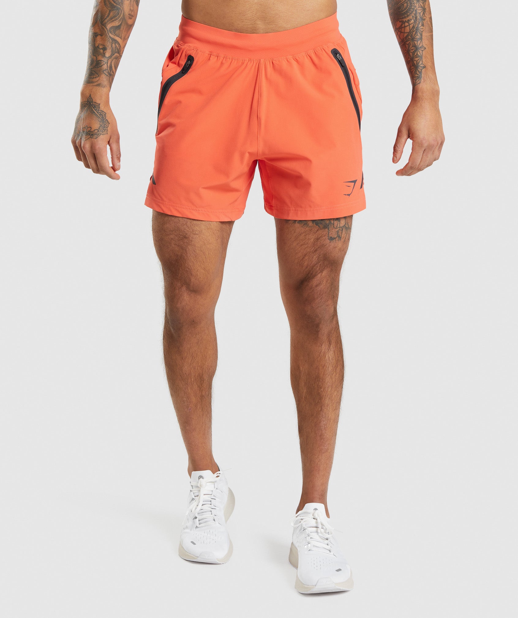 Gymshark Men XXL Athletic Orange Shorts Unlined 7” Inseam Basketball Gym G