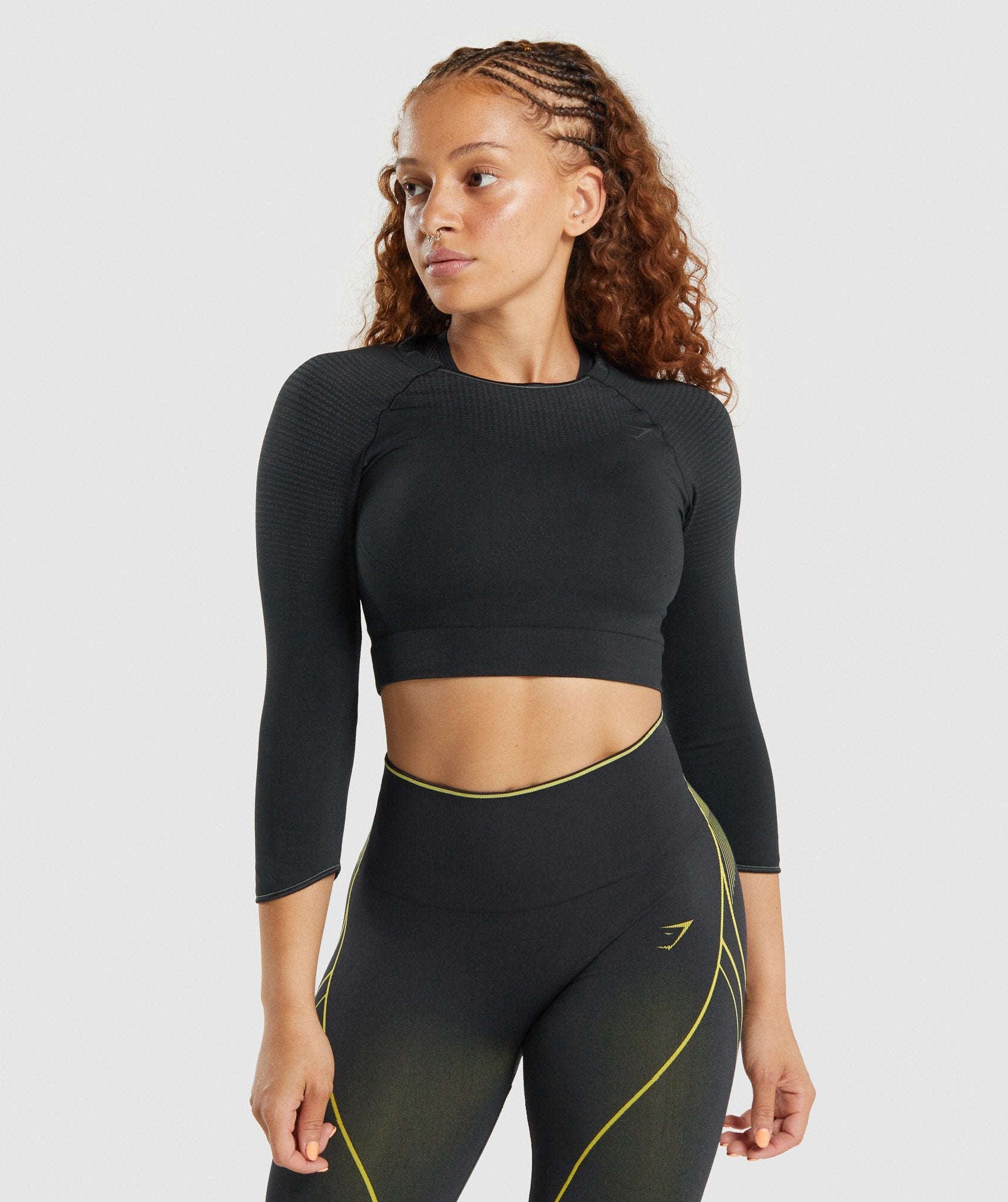 Crop Tops Gymshark  Apex Seamless Crop Top - Black Black Femme