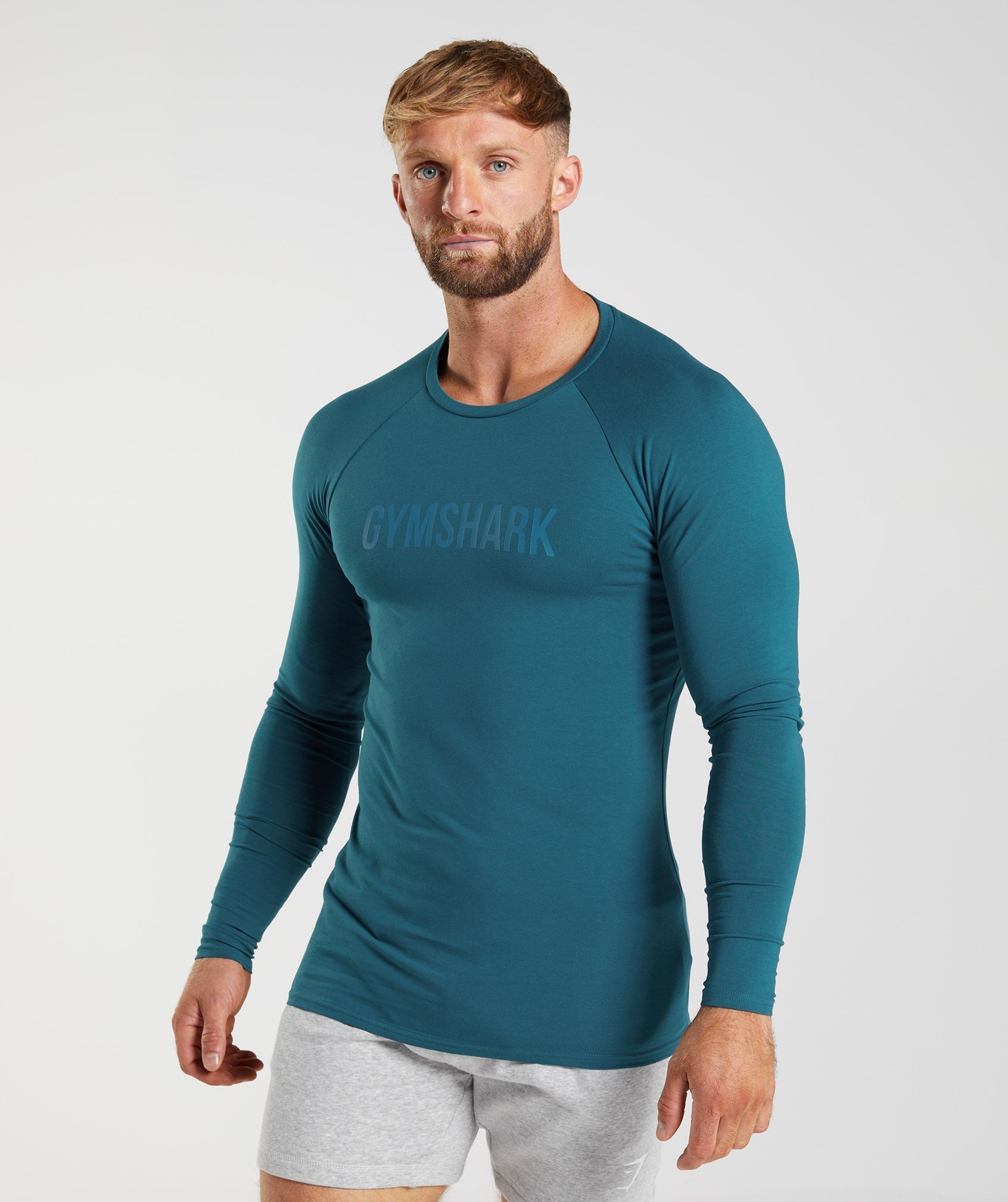 Gymshark Shirt Men Extra Large Navy Blue Logo Athletic Stretch Basic Tee  T-Shirt