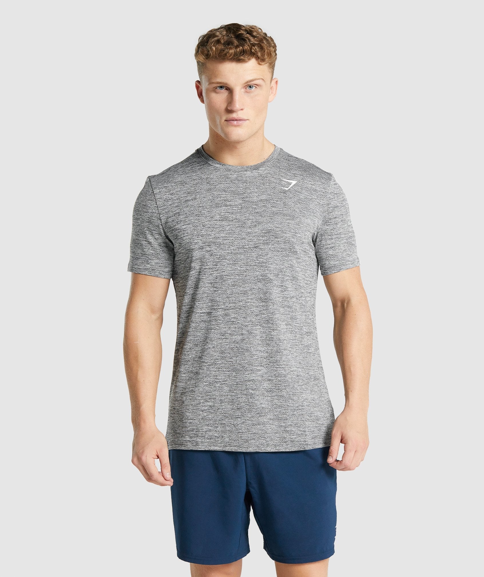 Gymshark Arrival Marl T-Shirt - Utility Blue/Fresh Blue Marl