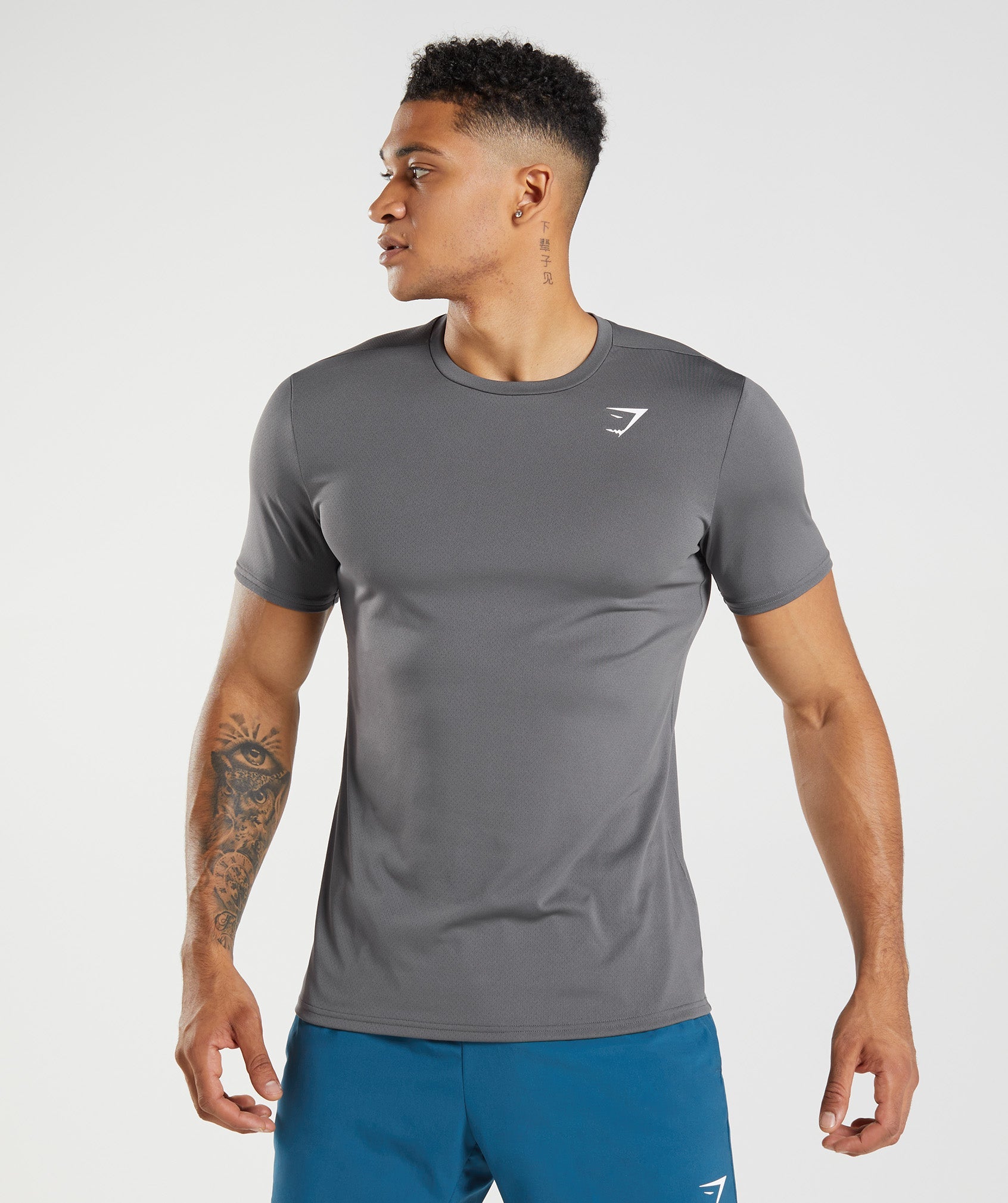 Gymshark Arrival Sleeveless T-Shirt - Light Grey Print