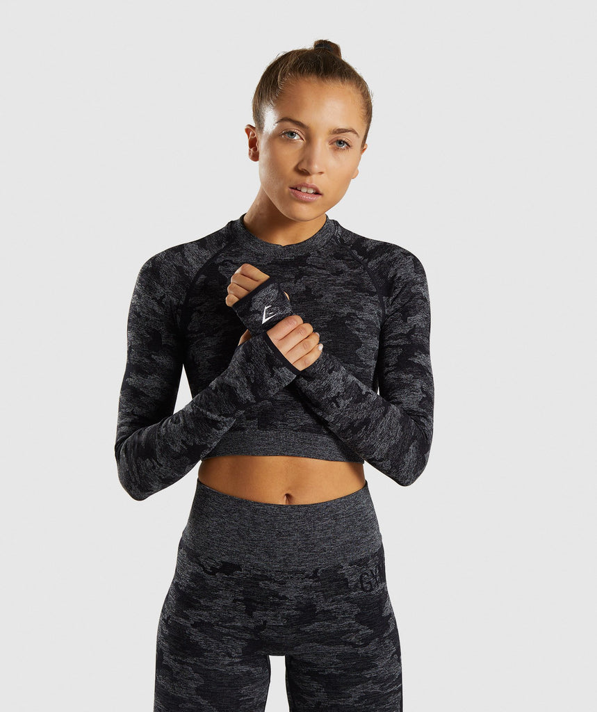 long sleeve crop workout top