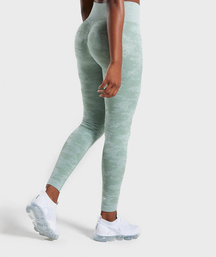 green camo workout leggings