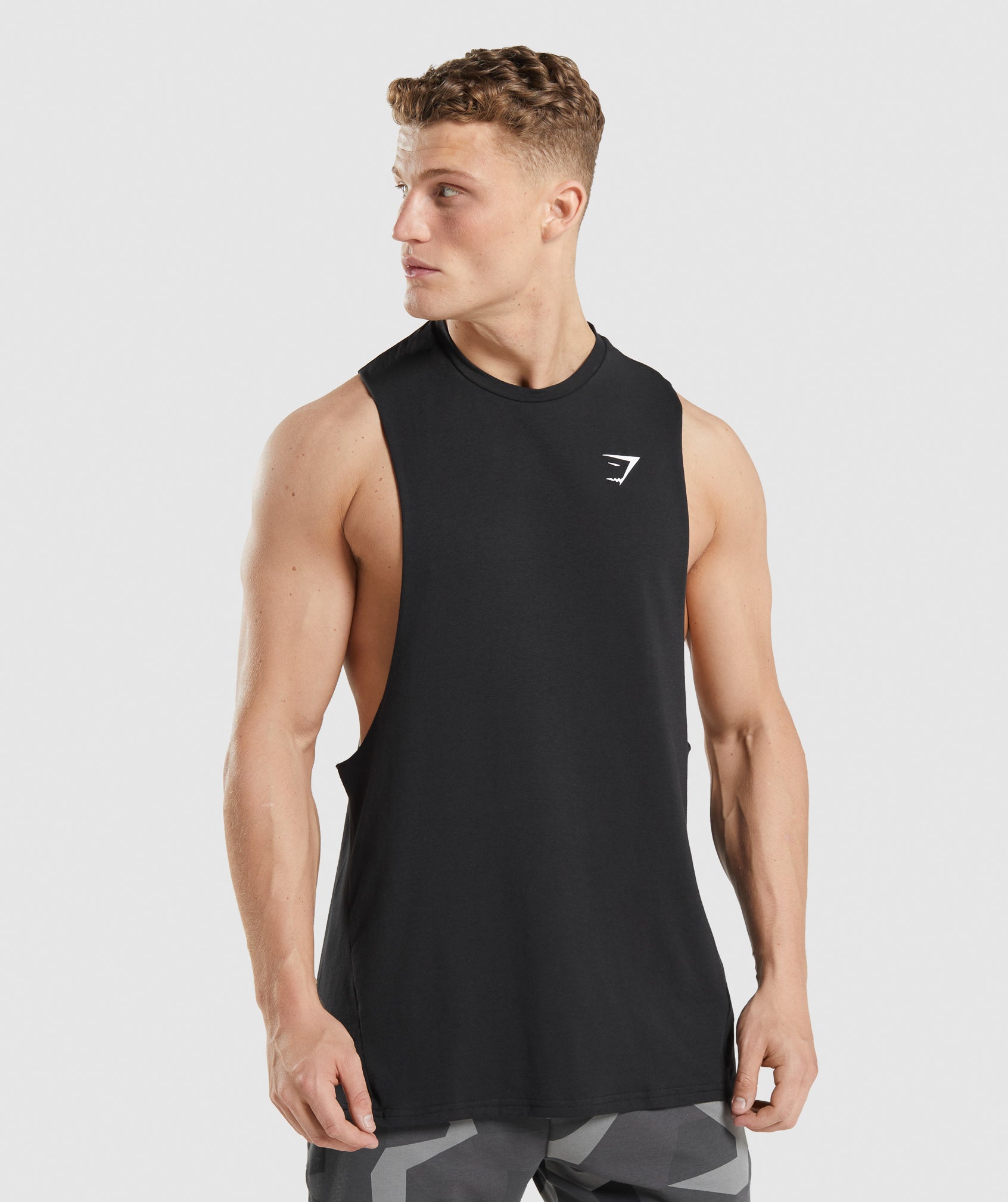 Gymshark Men's Muscle Tank Top Logo Shirt Gray Size: S