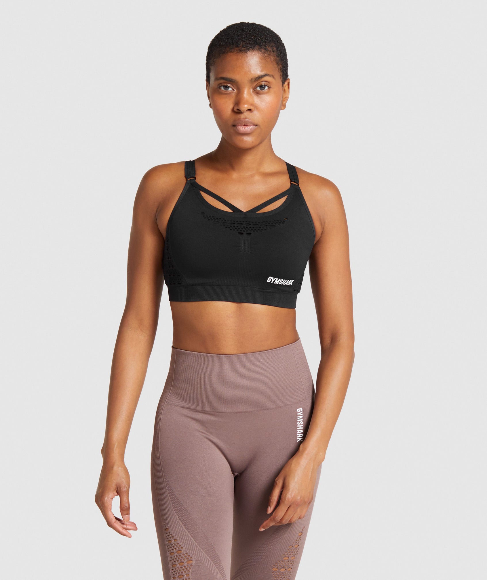 GYMSHARK Energy+ Seamless Low Support Sports Bra, Black, X-Small
