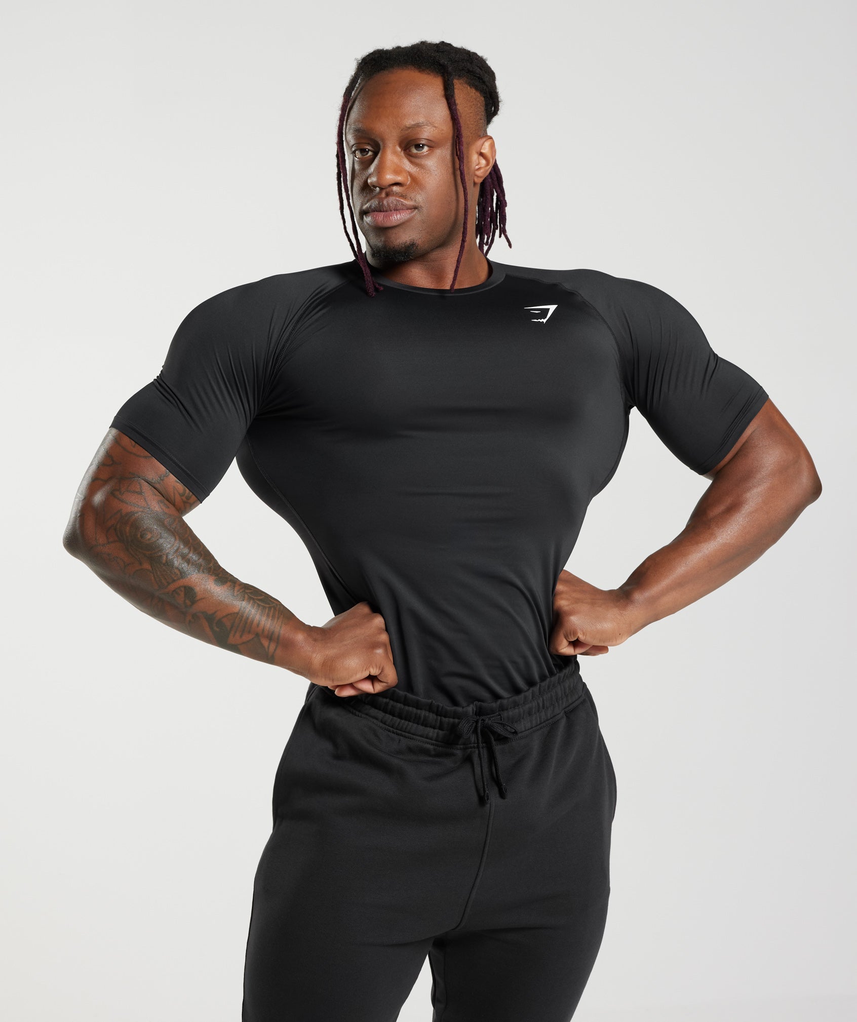 Black Mens Dress Shirts Men Compression Shirts Men Short Sleeve Base Layer  Undershirt Gear Workout T Shirt 