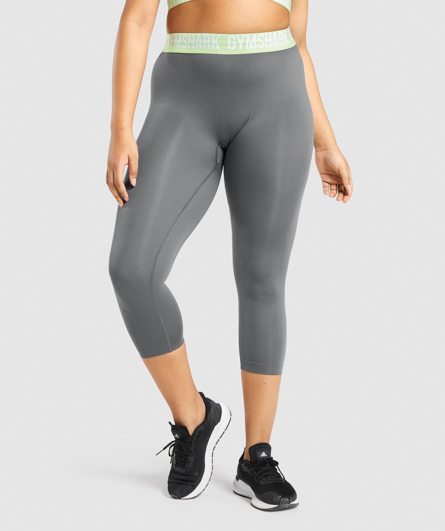 Fitness Cropped Leggings - Grey - StoresRadar