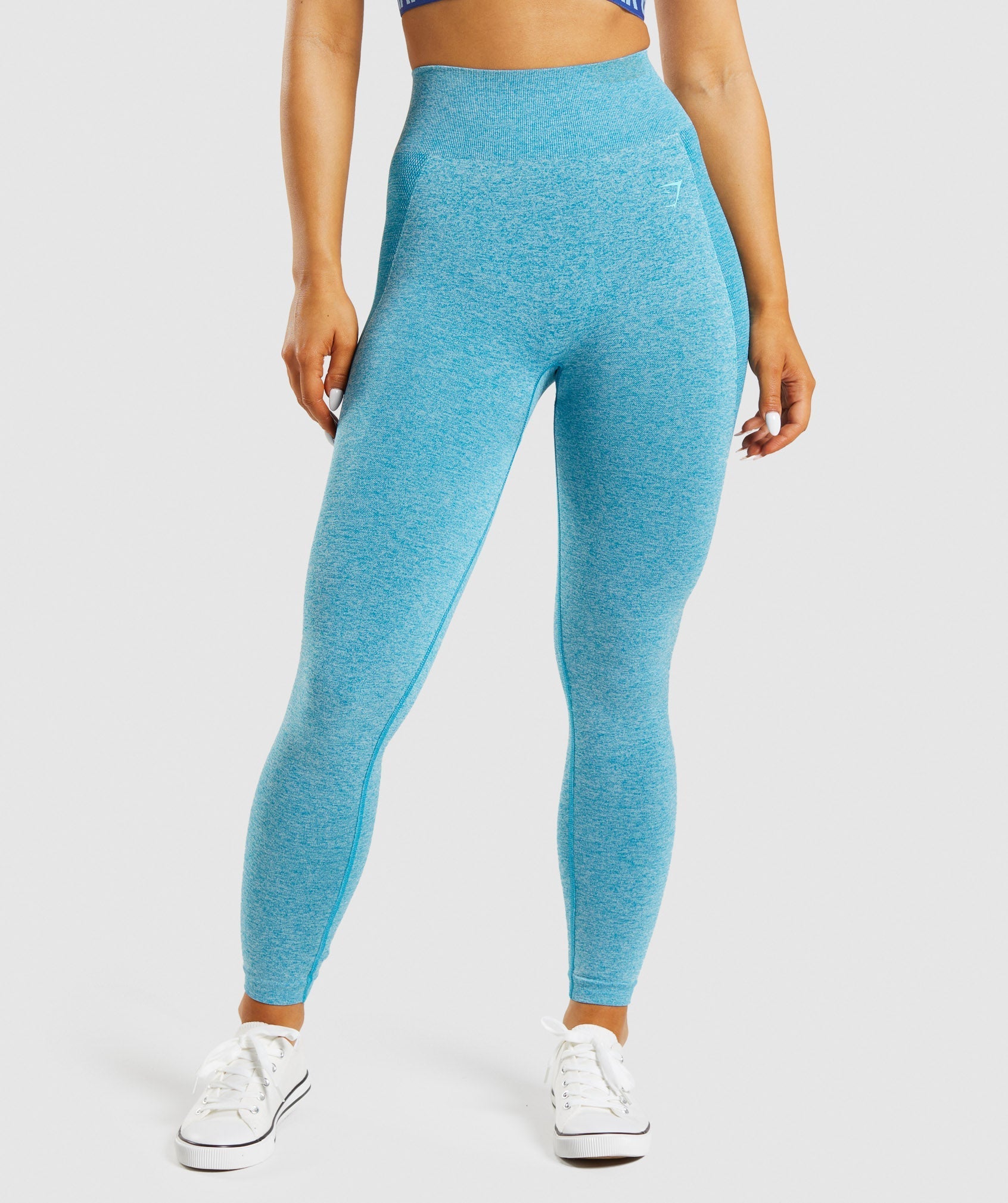 Gymshark Flex High Waisted Leggings - Jewel Green/White Marl/Cornflower  Blue