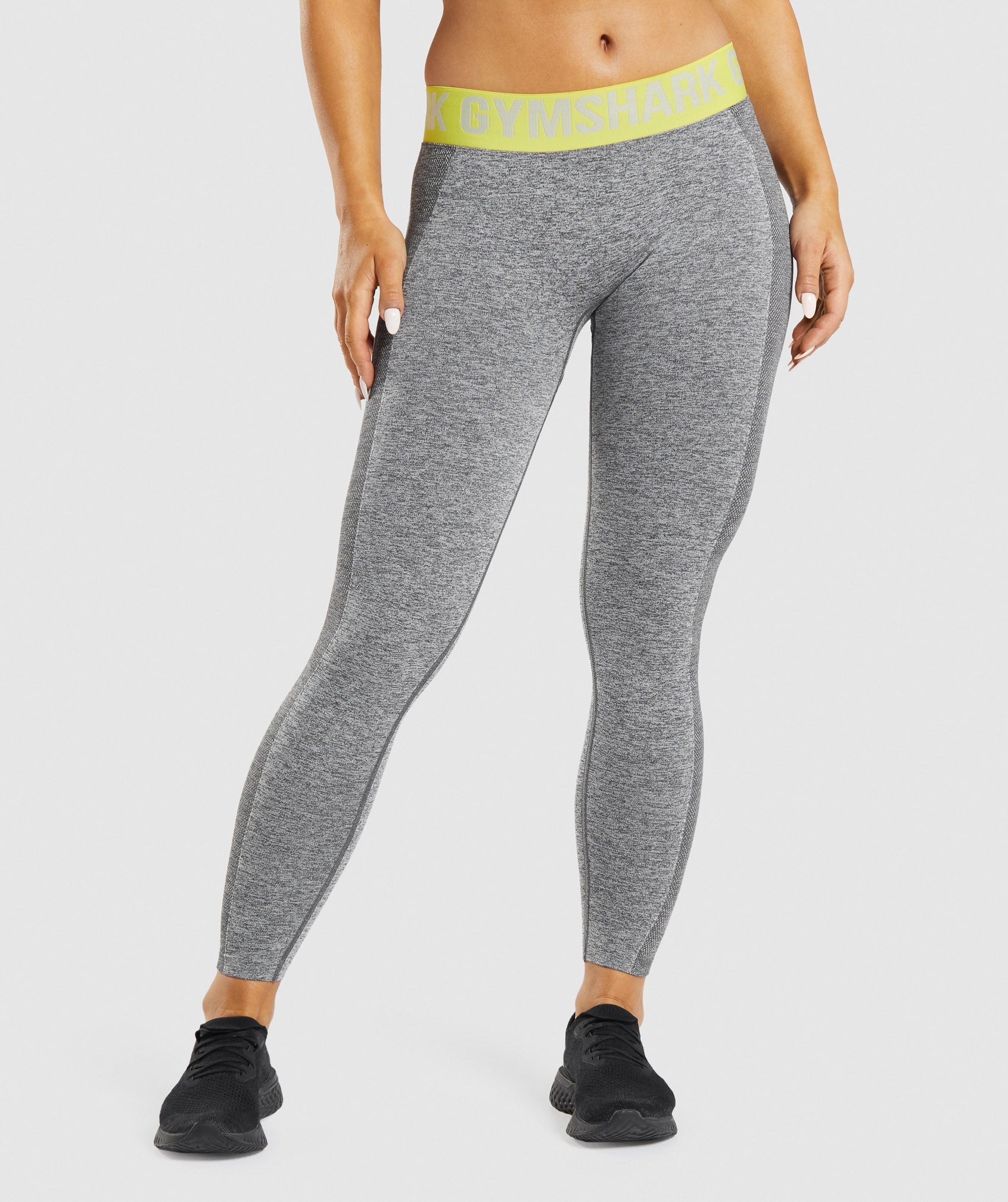 Gymshark Flex Low Rise Leggings - Black Marl/Charcoal