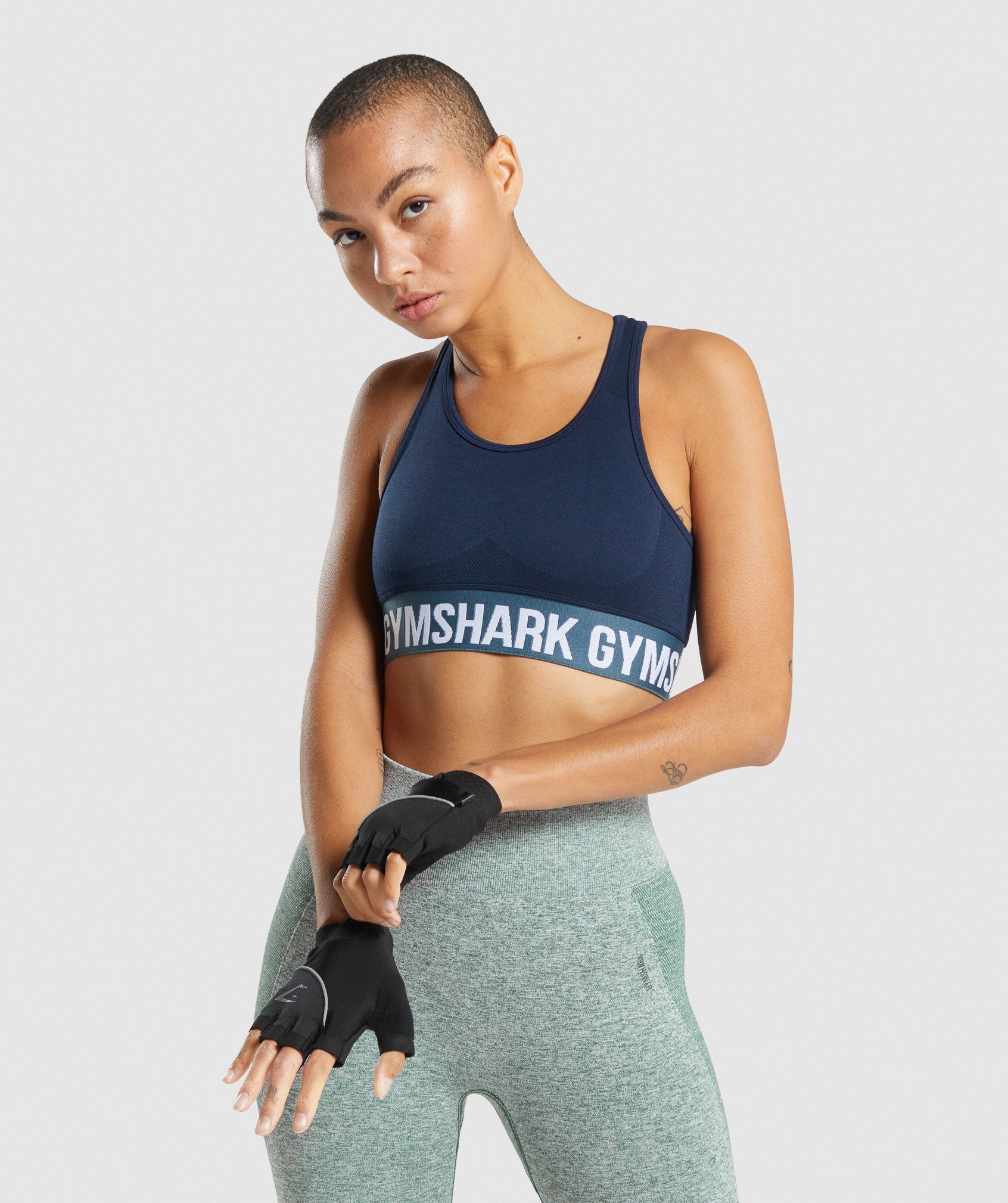 Gymshark Flex Strappy Sports Bra - Navy/Denim Blue