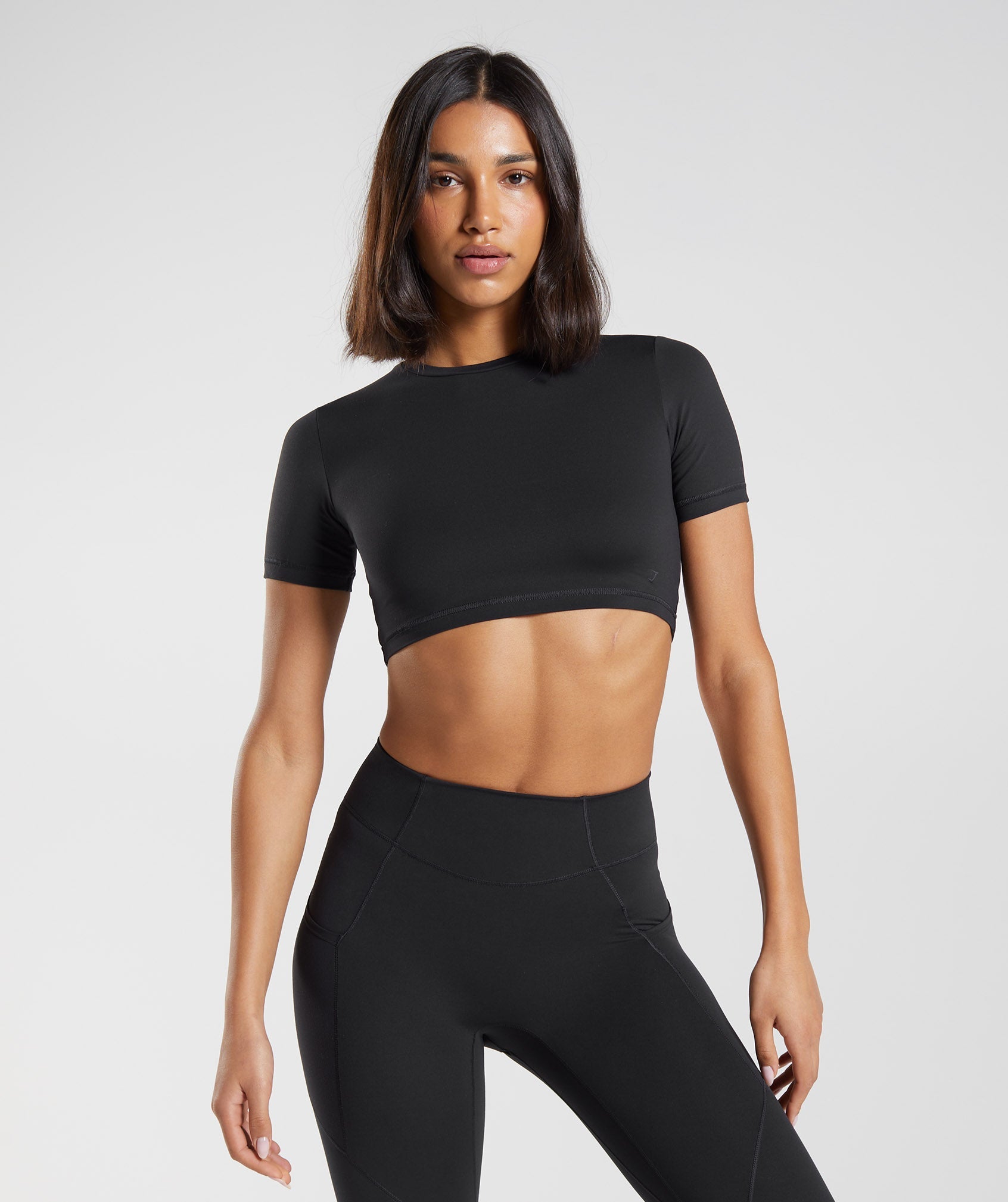 Gymshark Whitney Short Sleeve Crop Top - Black