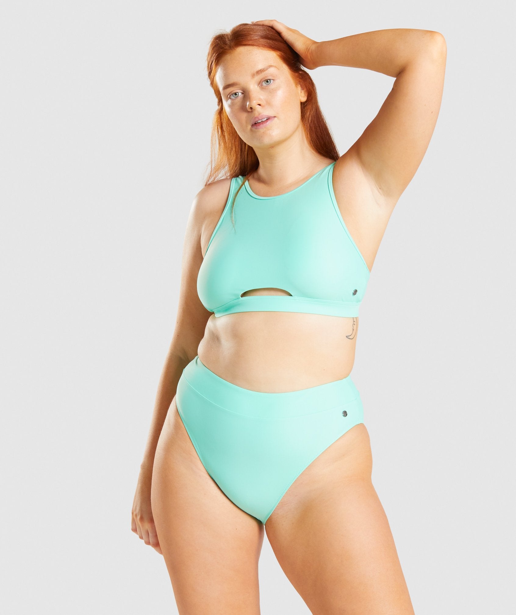 Gymshark High Rise Bikini Top - Turquoise