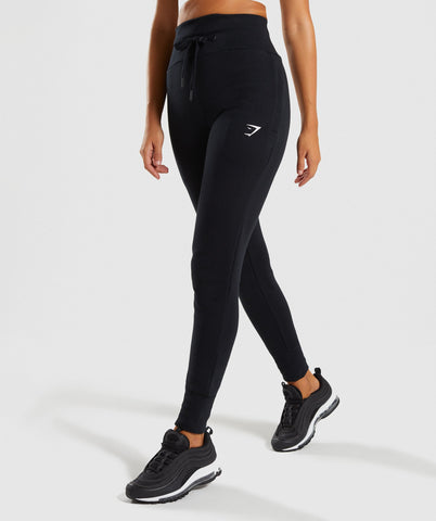 high waist black joggers