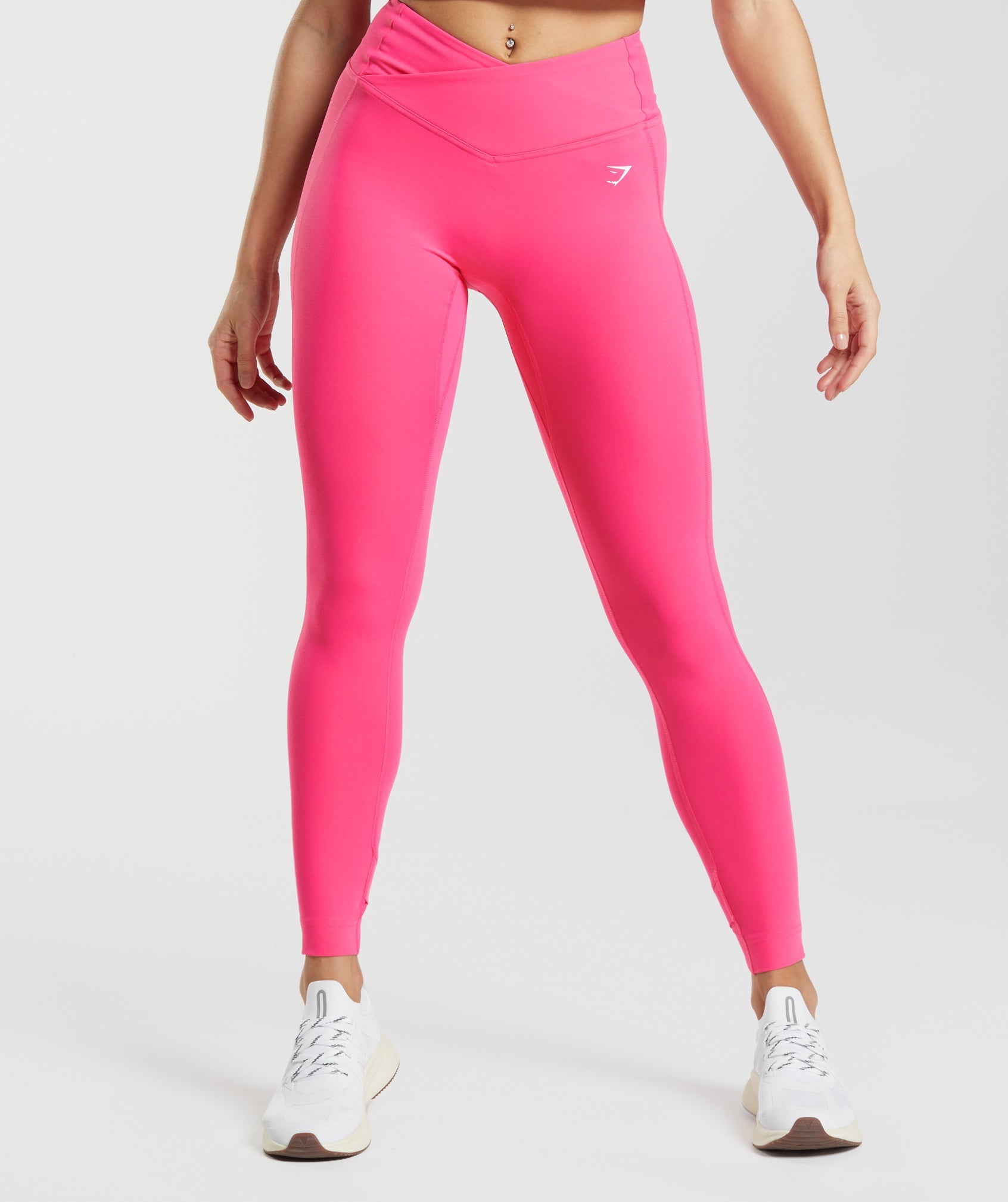 Gymshark Womens Legacy Light Purple Pink High Wasted Panel Leggings Small  Logo