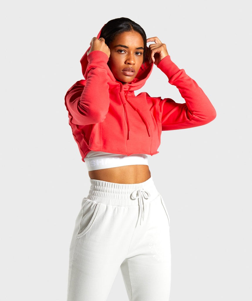 red hoodie cropped