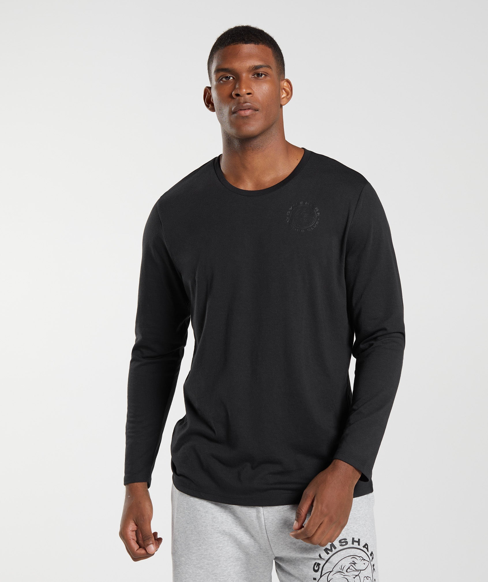 Gymshark Crest Long Sleeve T-Shirt - Black