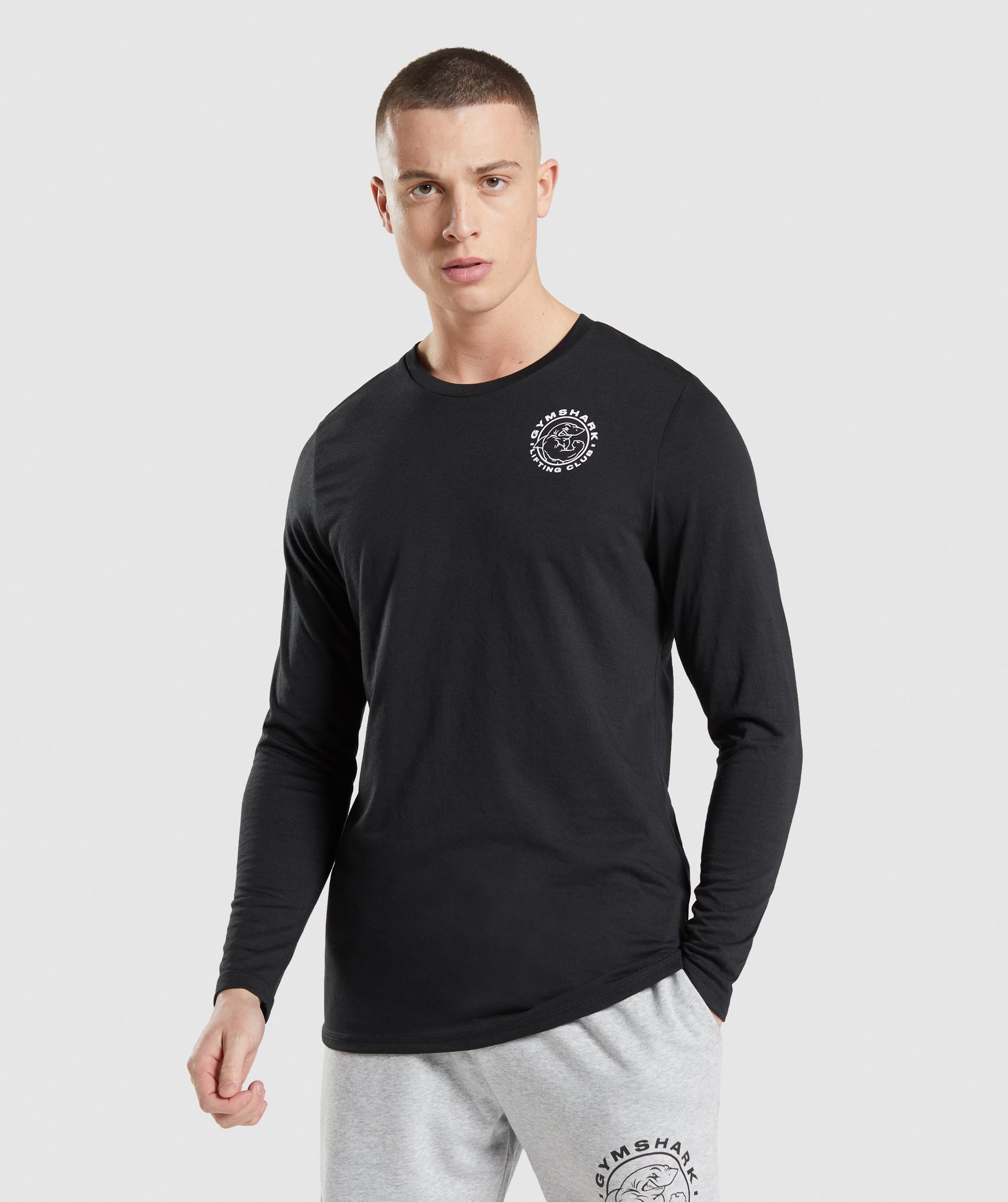 Black Basketball Shark Mouth Long Sleeve T-Shirt - GBNY