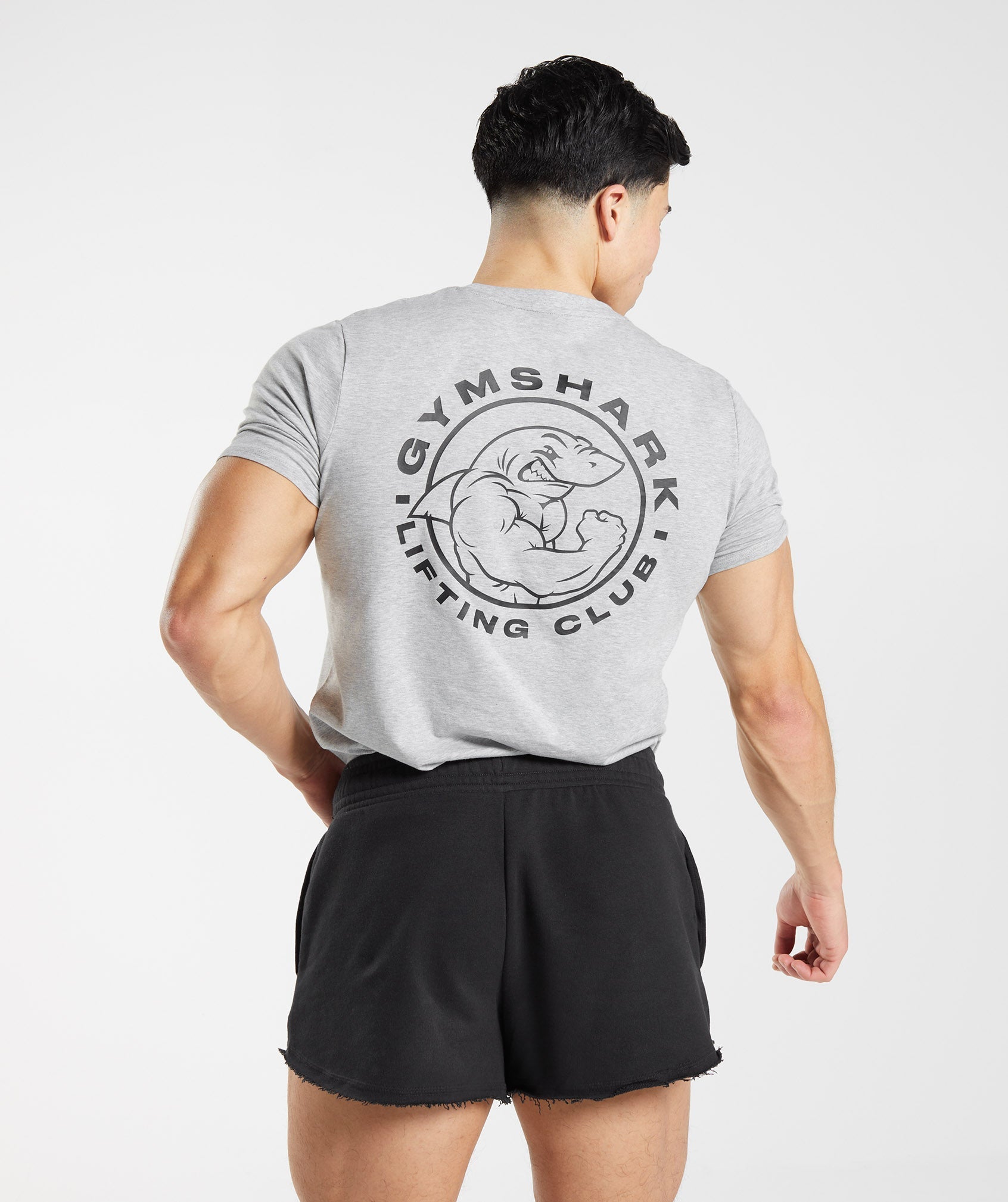Gymshark Men's GRAY HEATHER Legacy T Shirt Gym Athletic LS SIZ M 29'' L NEW