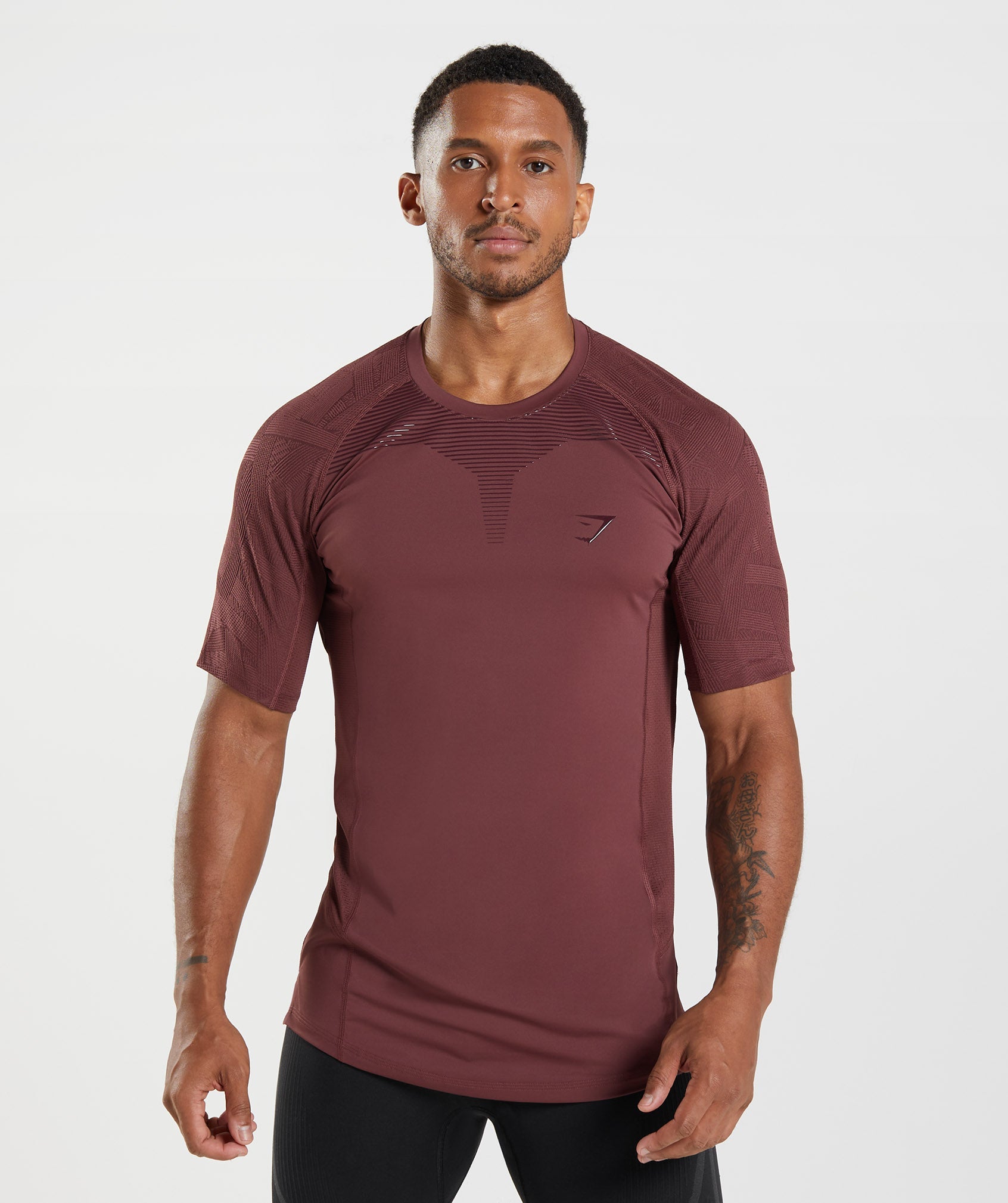 Gymshark Geo Seamless T-Shirt - Ignite Orange/Zesty Red