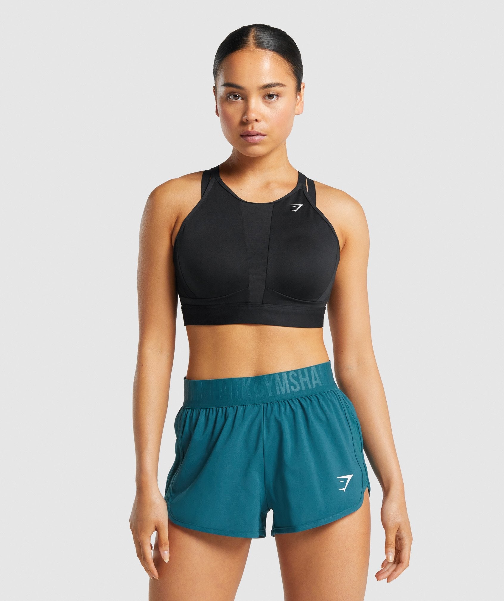 Gymshark Mesh Neckline Training Sports Bra - Black