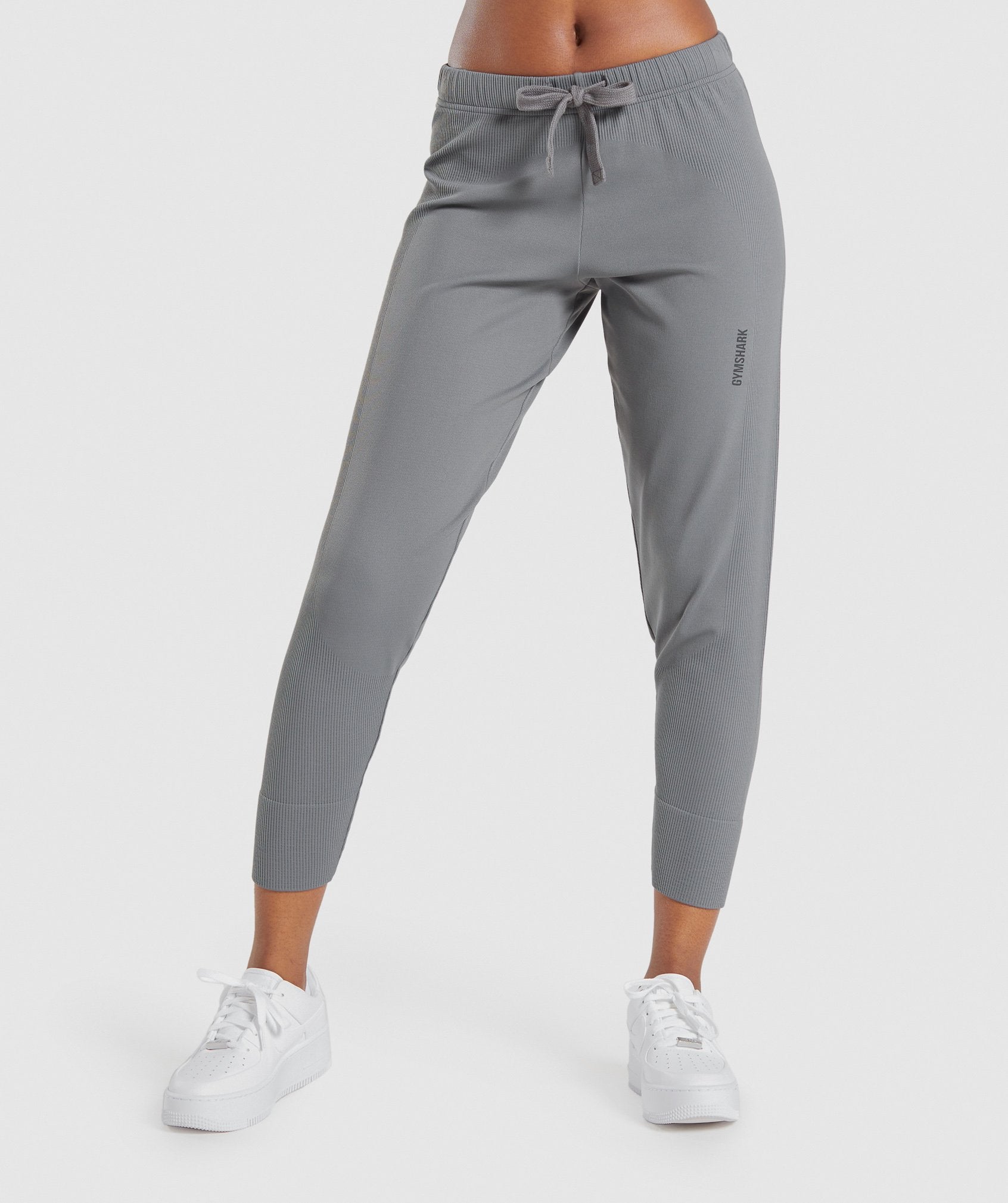 Gymshark Mid Rise Stretch Waist Charcoal Womens Pause Joggers GLBT4286 CH