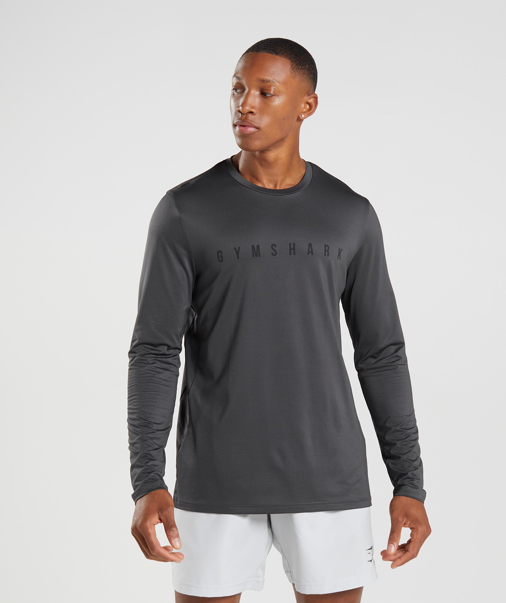 Gymshark Apex Long Sleeve T-Shirt - Black/Onyx Grey