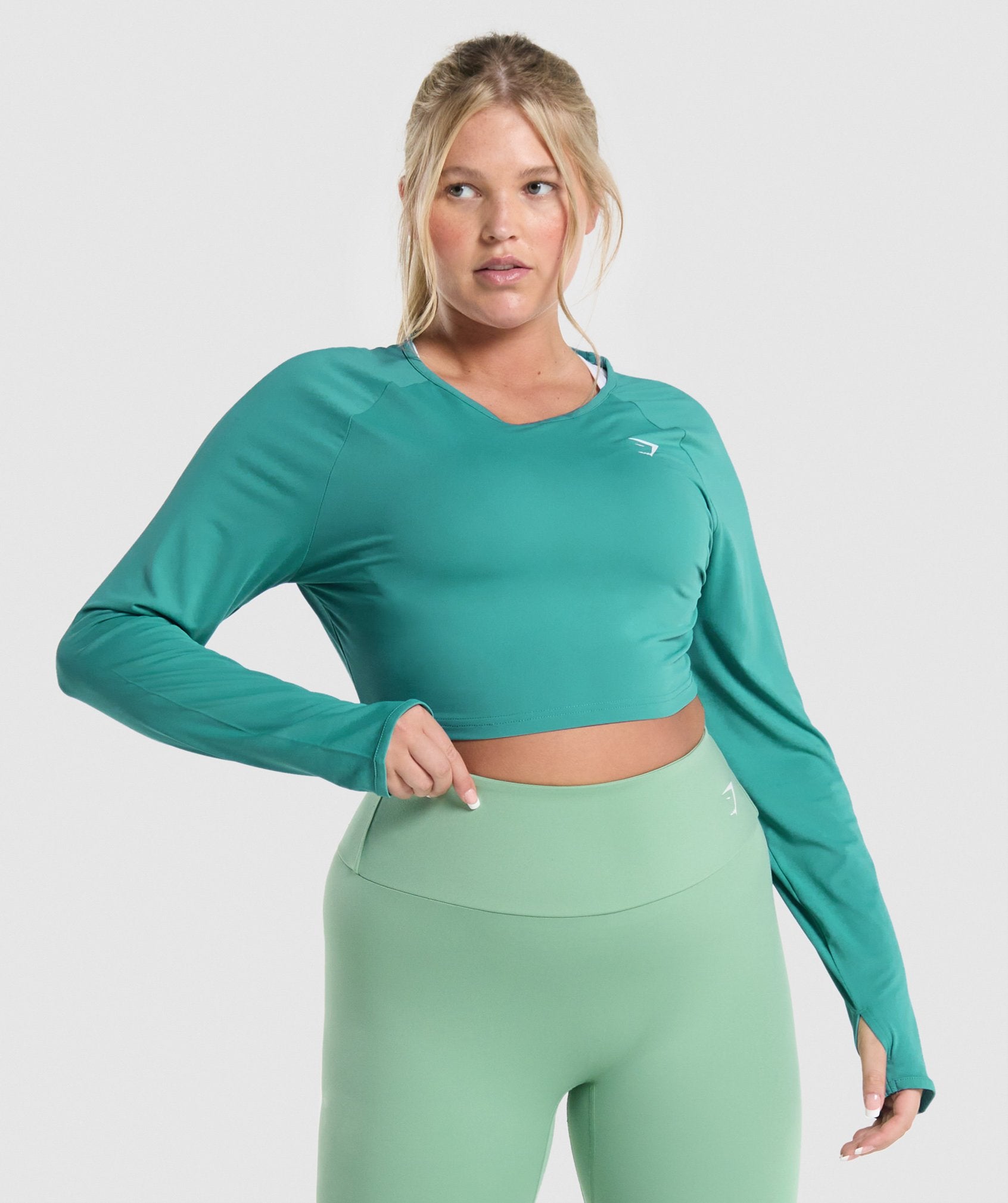 Gymshark Training Long Sleeve Crop Top - Teal