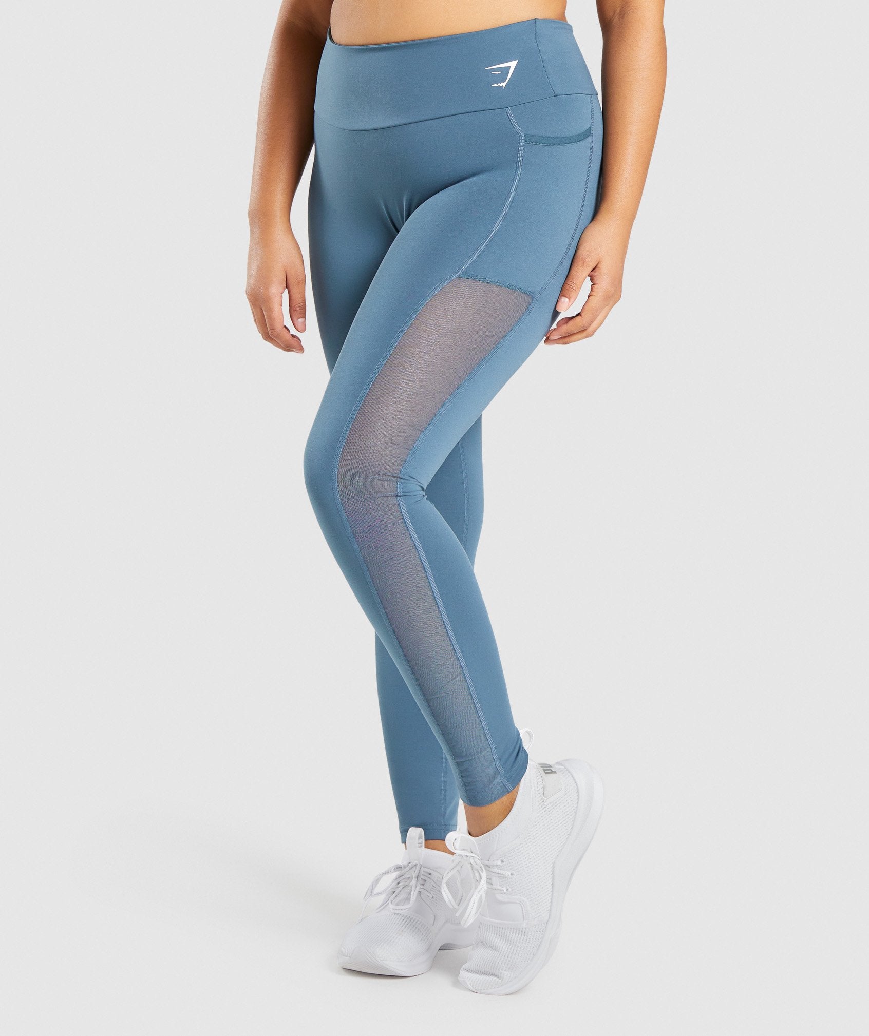 Gymshark Mesh Placement Leggings - Slate Teal