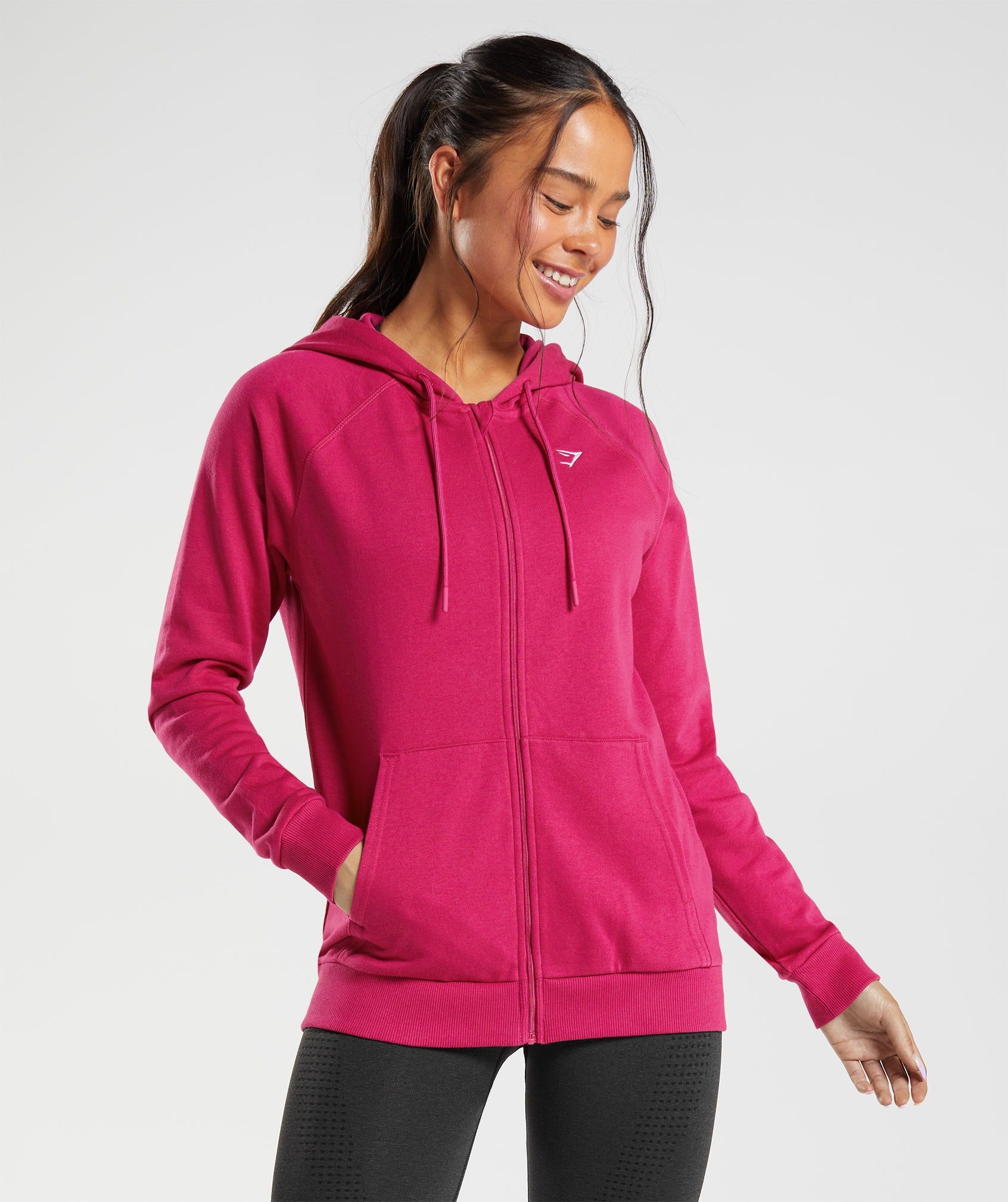 Deha Full Zip Fitness Hoodie W Fluo Pink - Buy Online