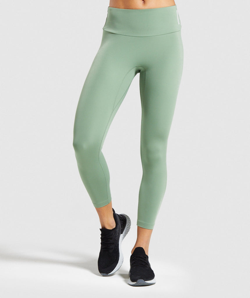 green yoga leggings