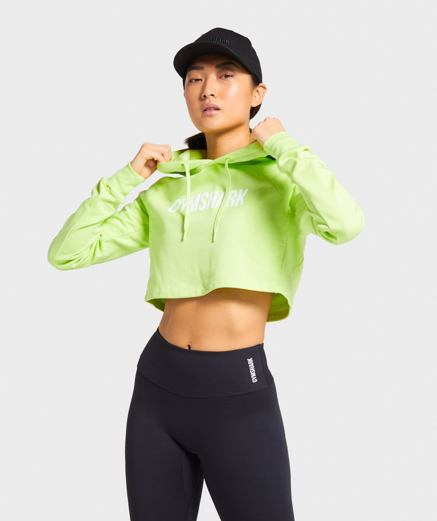 lime green crop hoodie