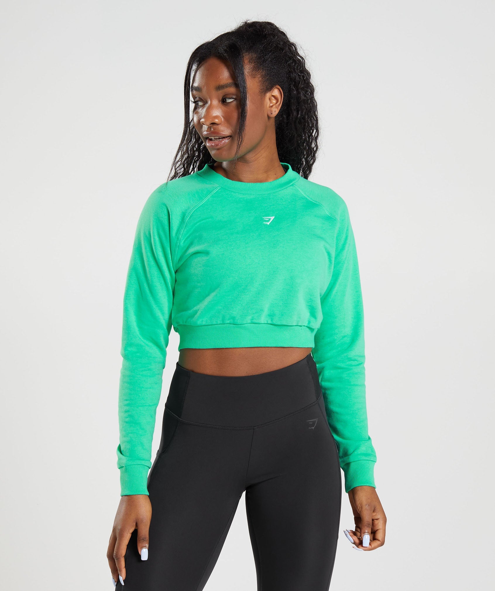 Buff Bunny, cropped sweater, Medium, Green