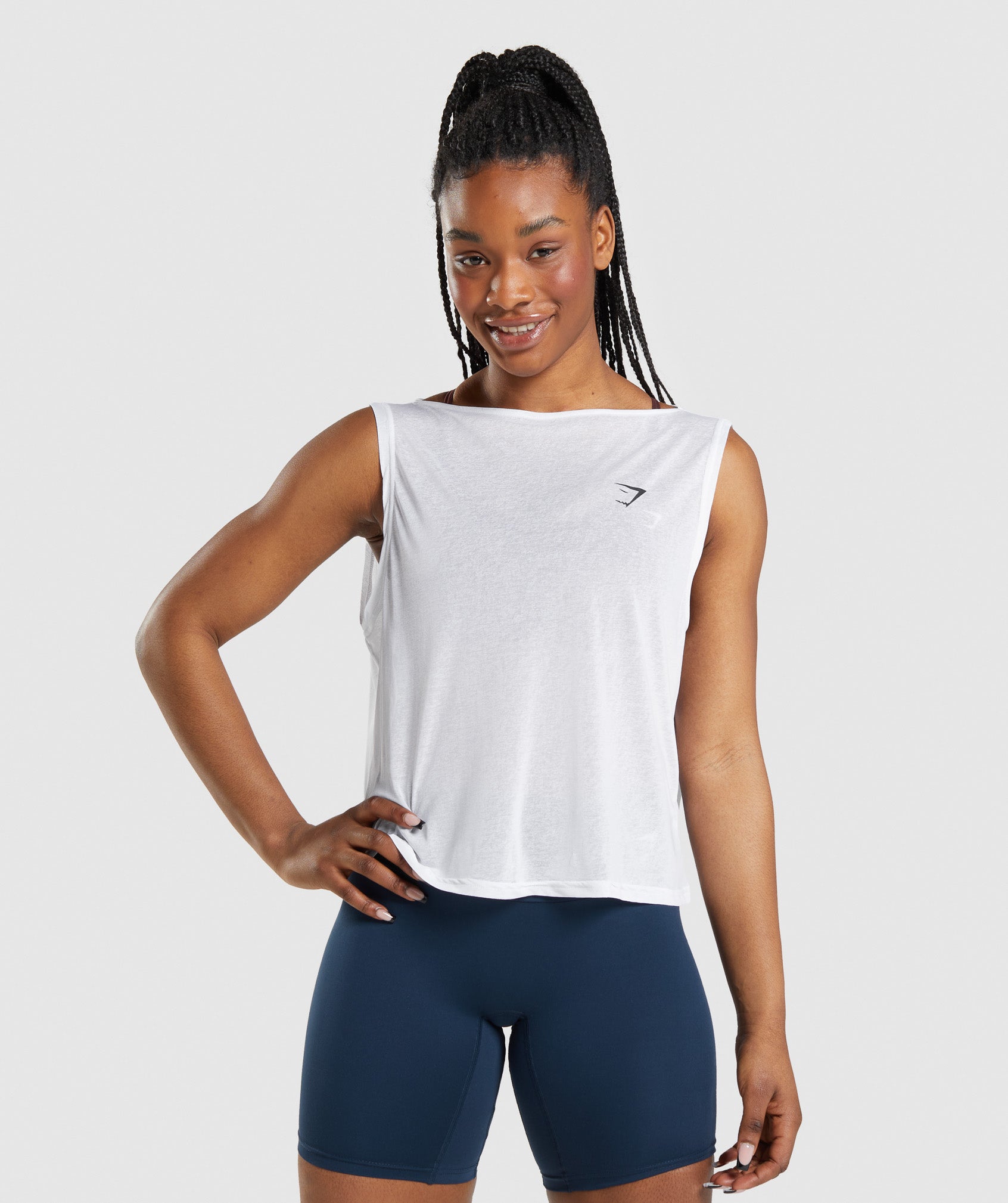 Women's White Workout Tops & Tanks