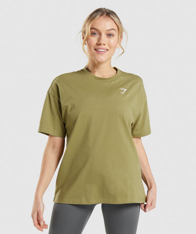 Gymshark Social Club Oversized T-Shirt - Moss Olive