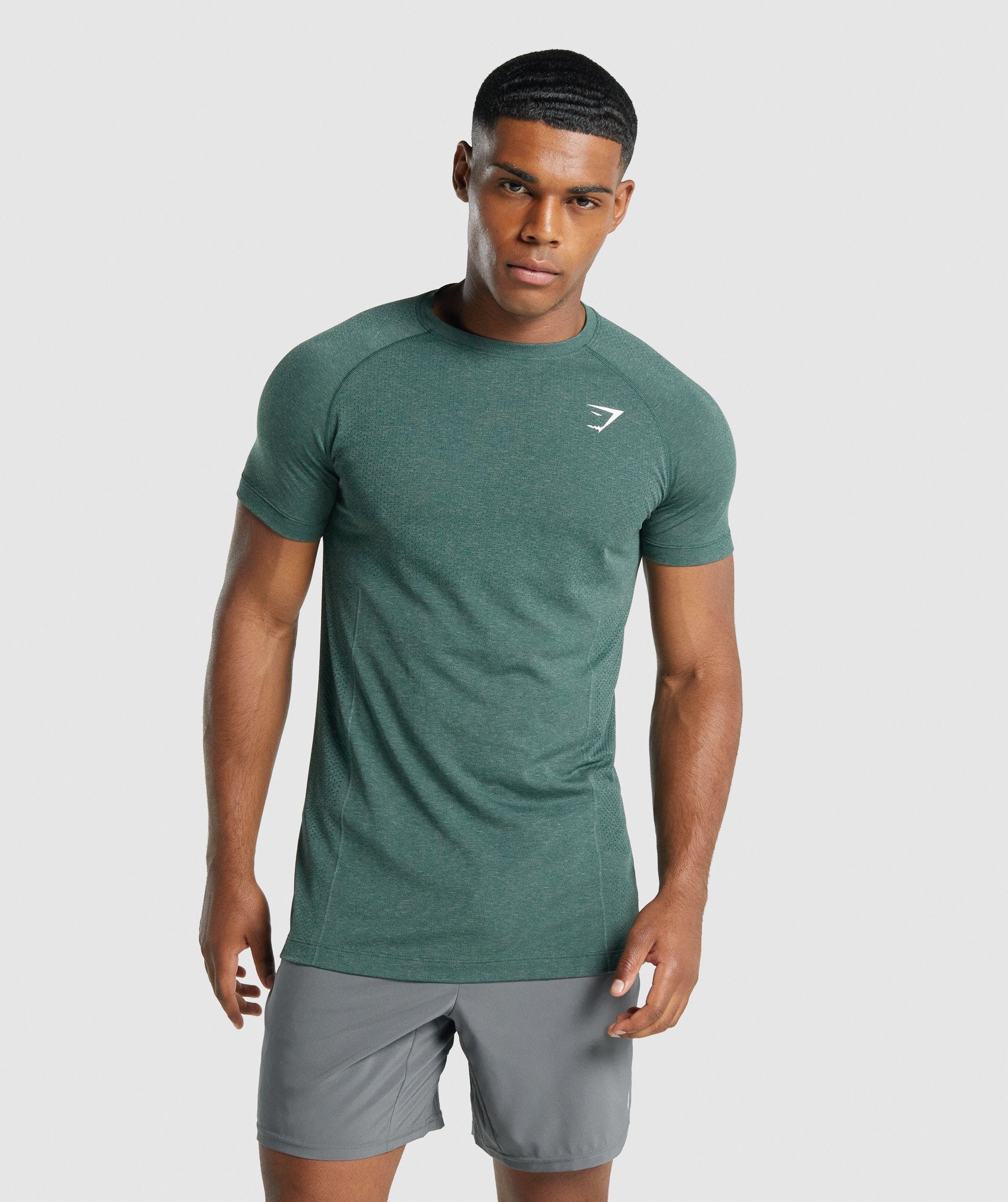 Gymshark Vital Light Seamless T-Shirt - Dark Green Marl