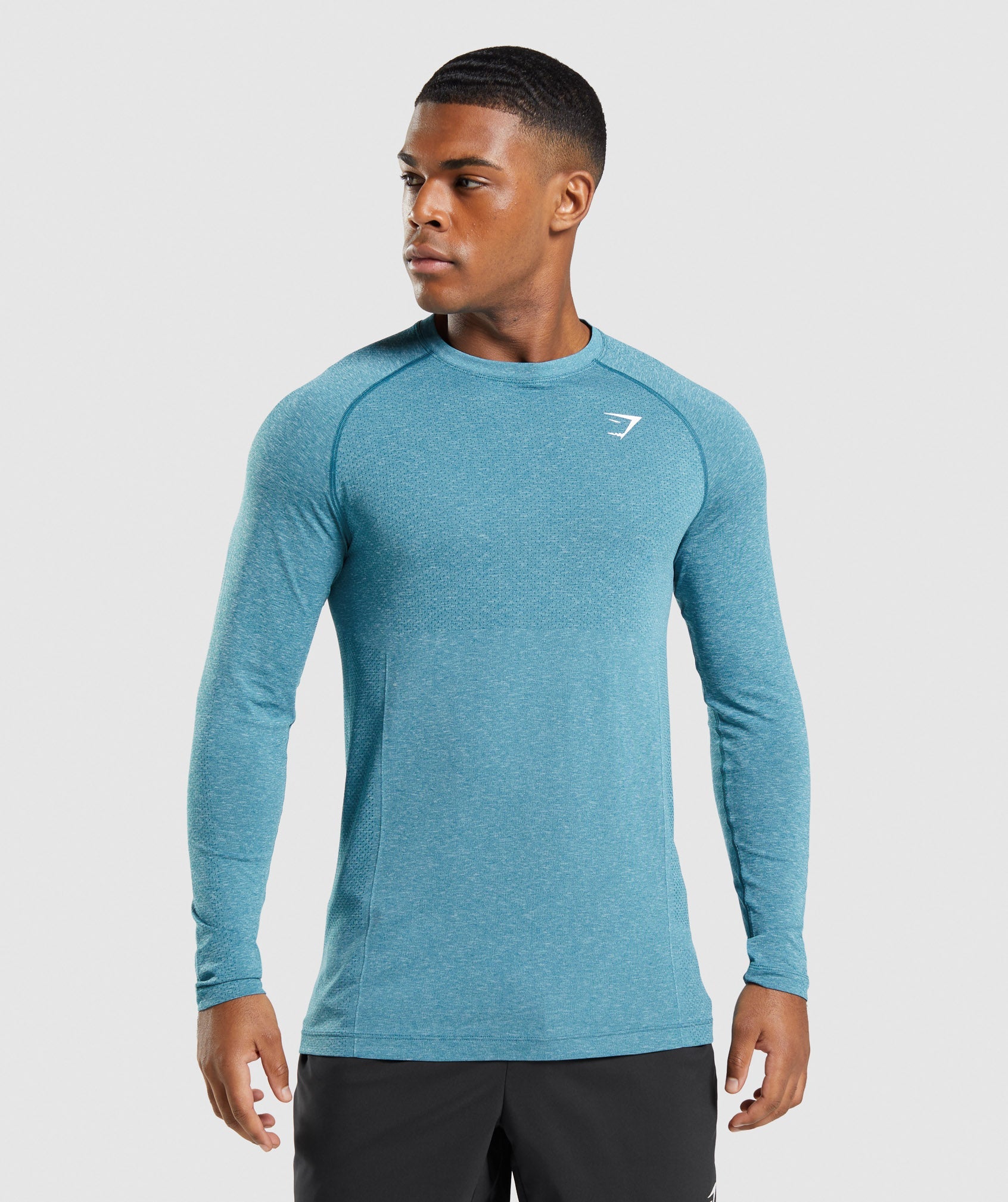 Gymshark Vital Seamless Light Long Sleeve T-Shirt - Tahoe Teal Marl