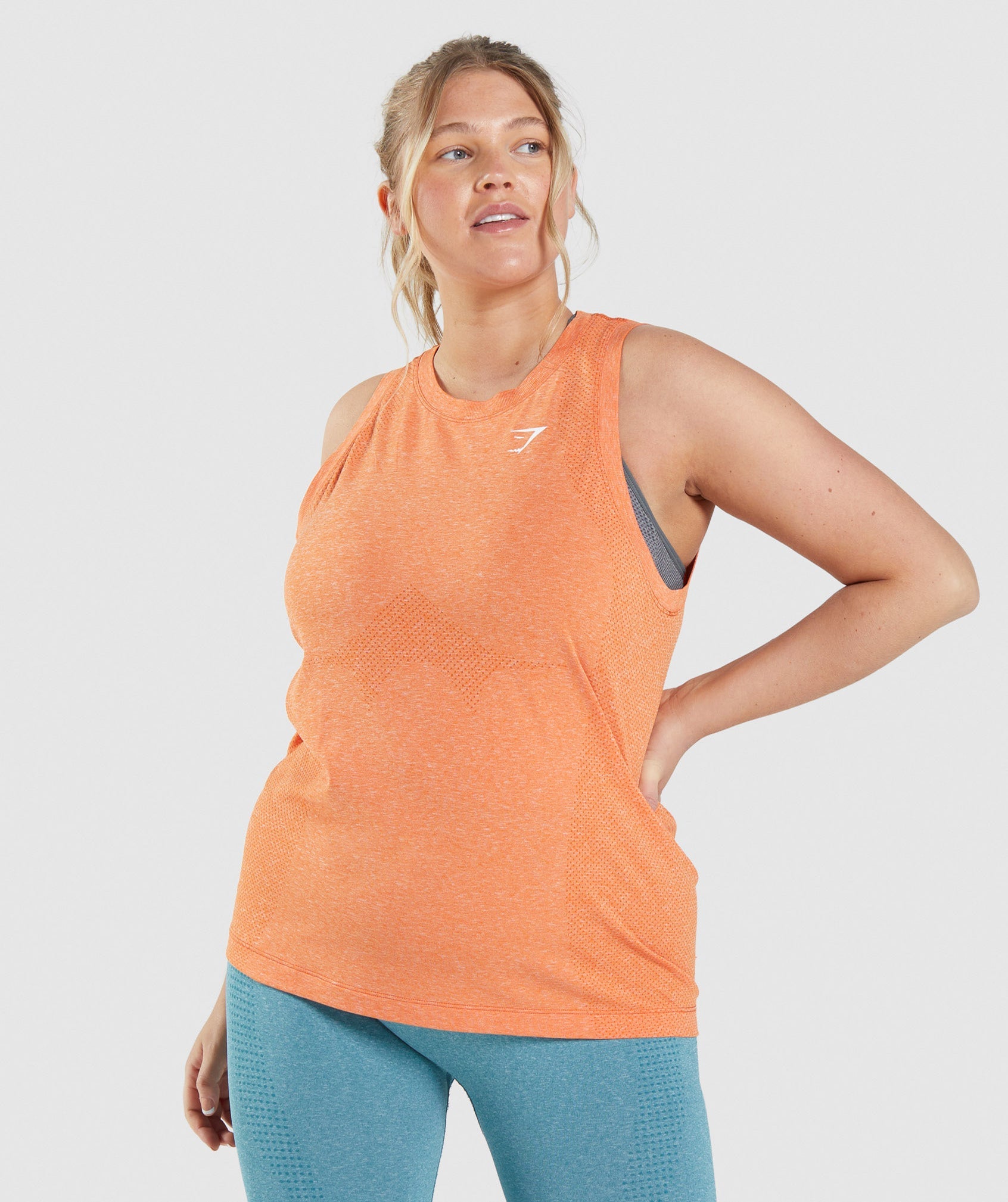Gymshark Womens XS Vital Seamless 2.0 Sports Bra Apricot Orange Marl