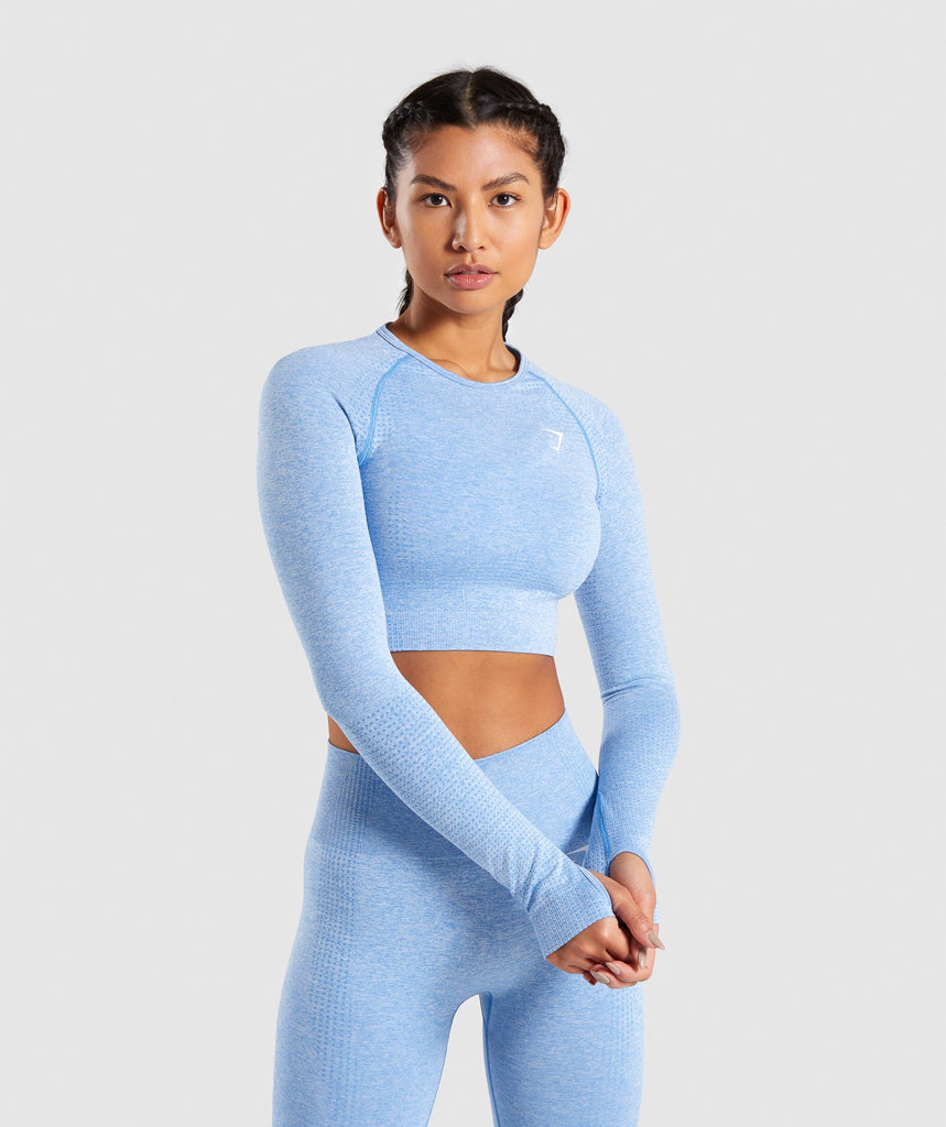 long sleeve crop workout top