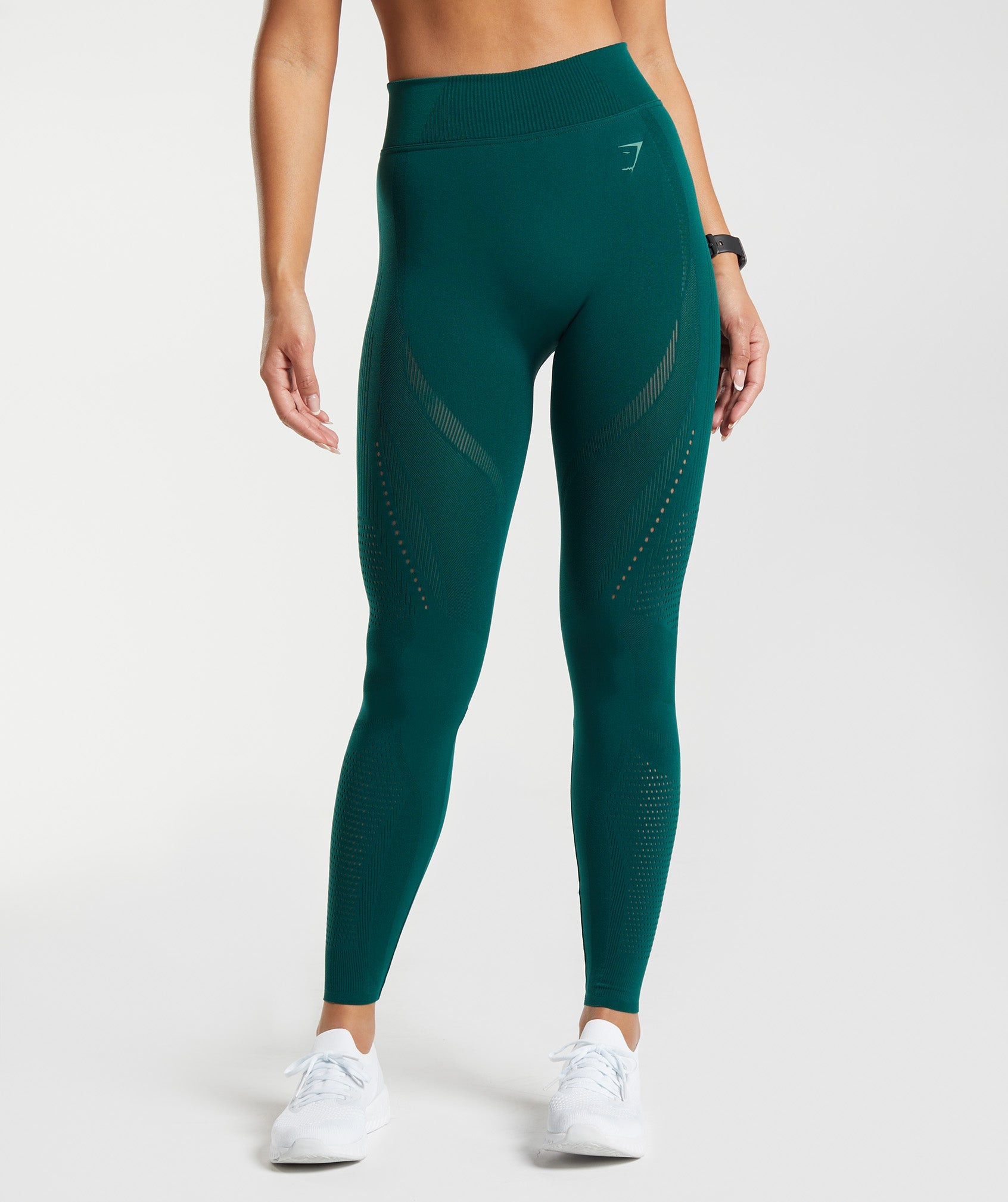 Gymshark Warp Knit Leggings - Woodland Green