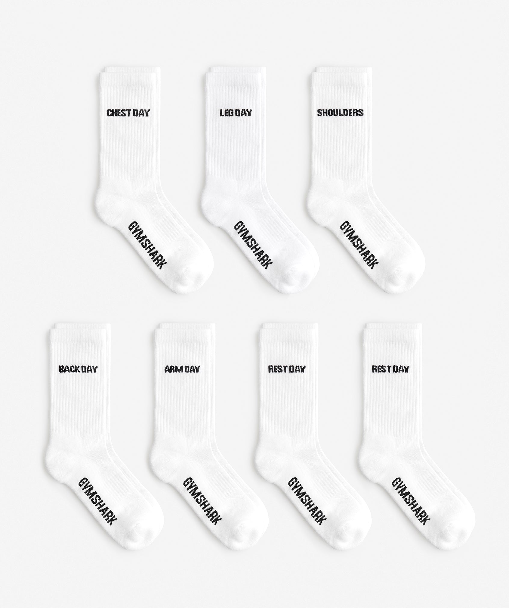 Gymshark Crew Socks 5pk - White