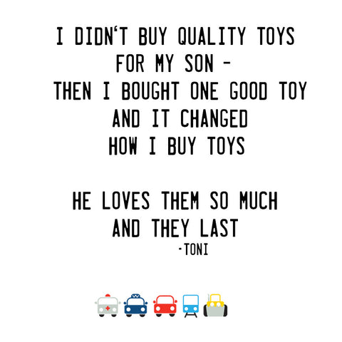 testimonial - quality toys lucas loves cars 