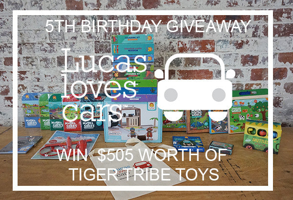Lucas loves cars Tiger TRibe giveaway 